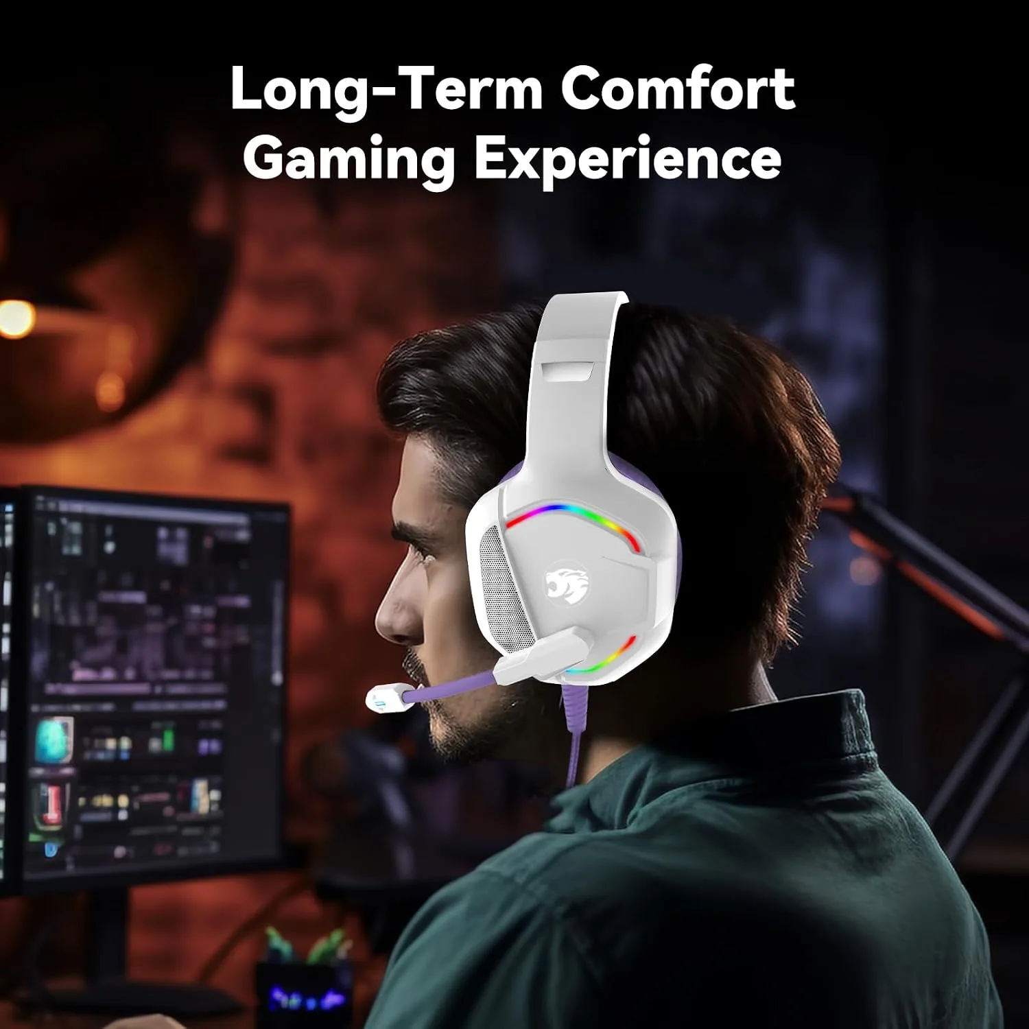 IMYB A36 Gaming Headset with Mic Stereo Headphones for Pc, PS5, Xbox