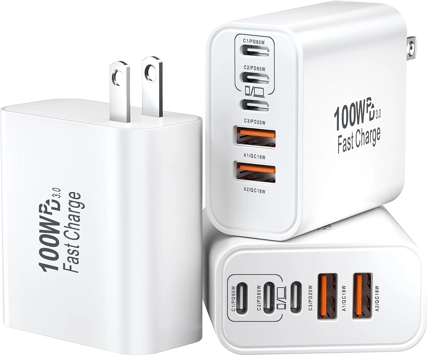 USB C Charging Blocks, 100W USB Type C iPhone Wall Super Fast Charger Block