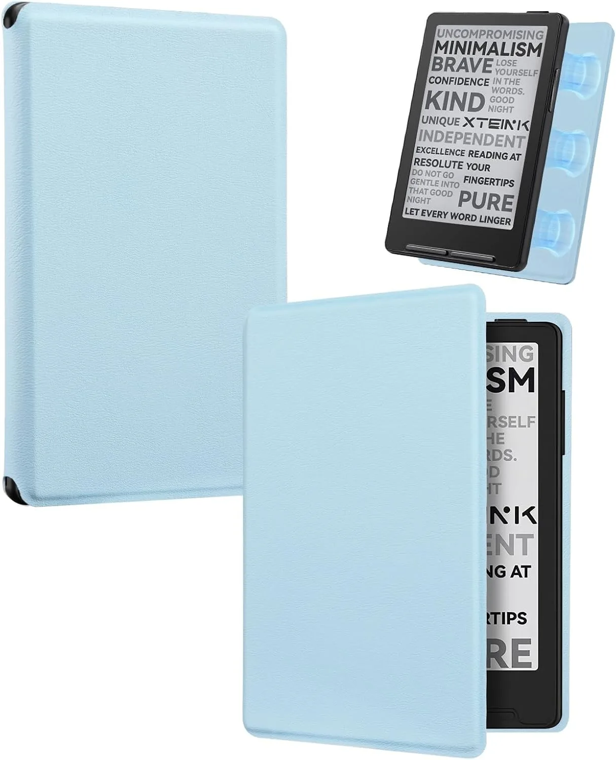 CoBak Magnetic Case for XTEINK X3 eBook Reader, 3.7" Ultra-Lightweight PU Leather Cover(Sky Blue)