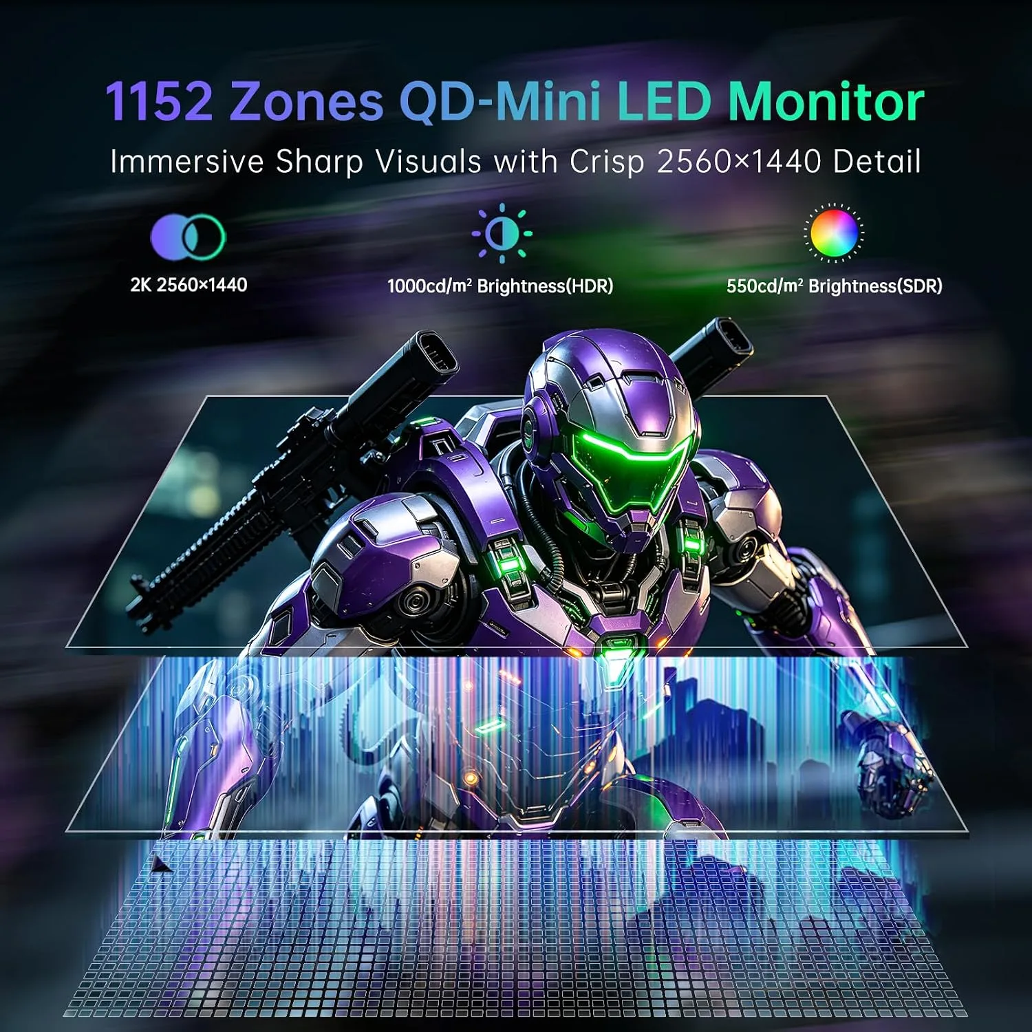 KTC QHD Mini LED Gaming Monitor, 24.5 Inch 260Hz 2K Vertical Monitor 25M5