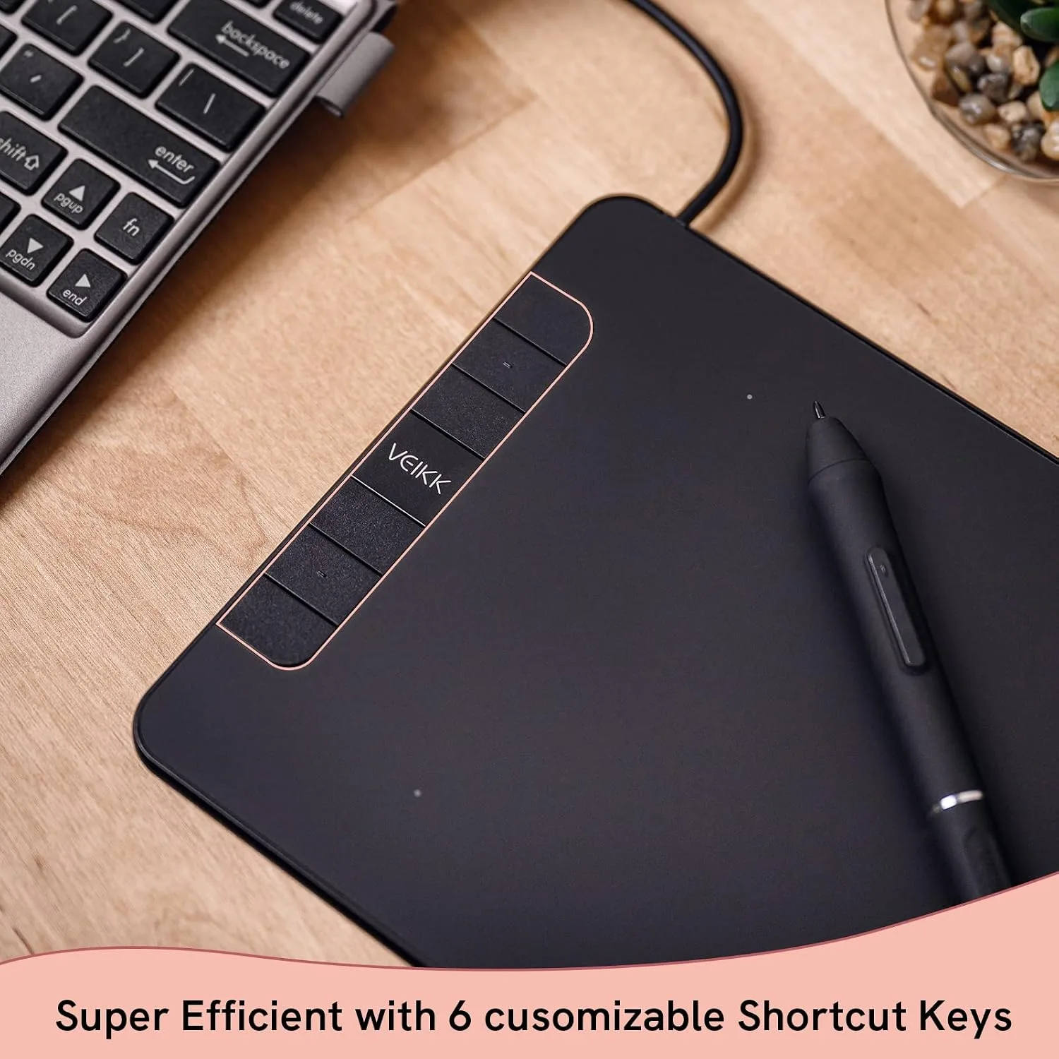 VEIKK Drawing Tablet VK640,6x4 inch OSU Tablet with Battery-Free Stylus