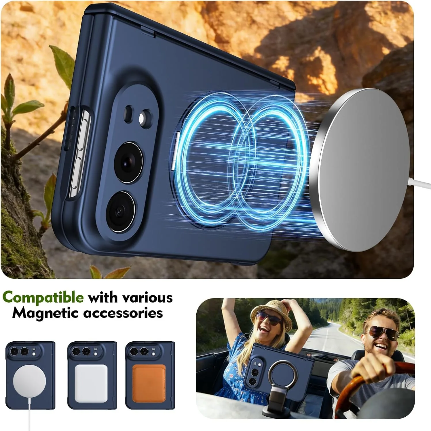 for iPhone Duo Case with Hinge Protection, Blue