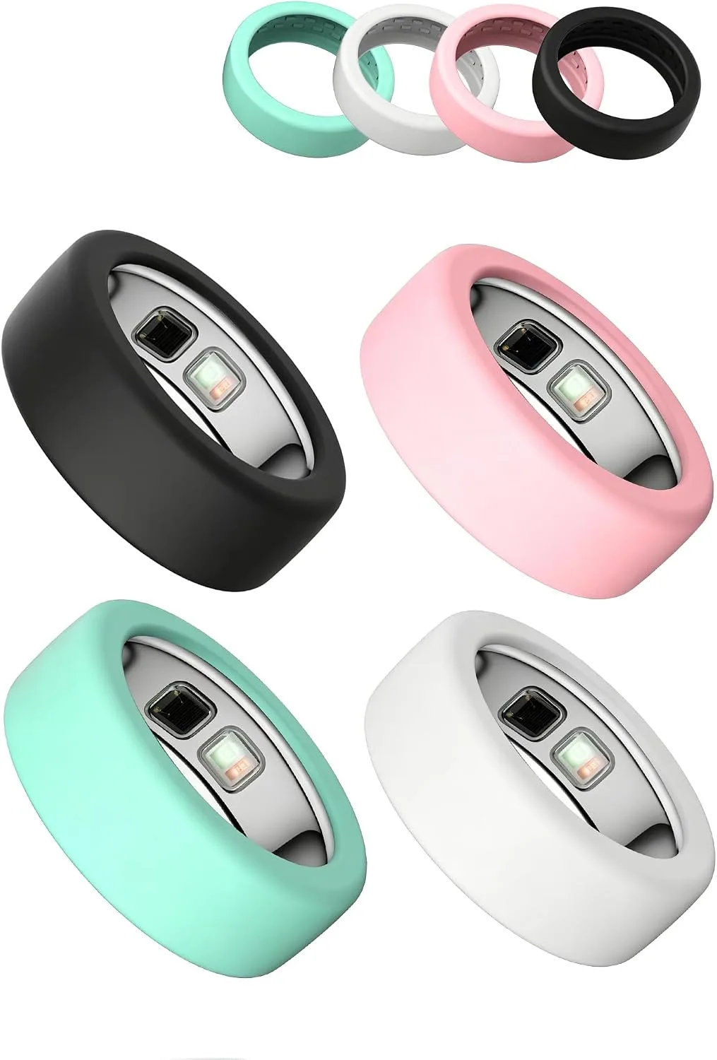 (4 Pack) BOVUGAC for OURA Ring5 Silicone Ring Protector Case.(Size:6~9)