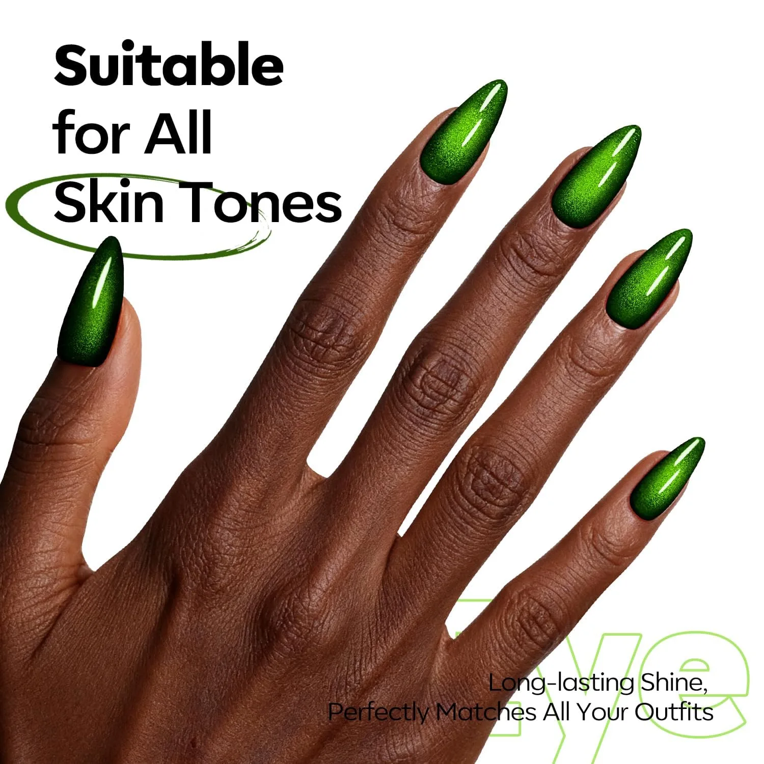 modelones Cat Eye Gel Nail Polish Green Gel Polish 15 ML