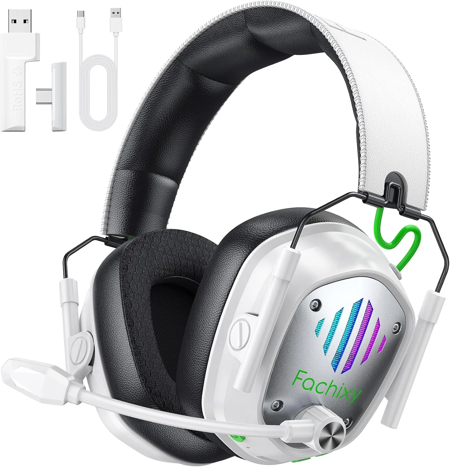 Wireless Gaming Headset for PS5, PS4, PC, Switch, 20ms Low Latency with Mic