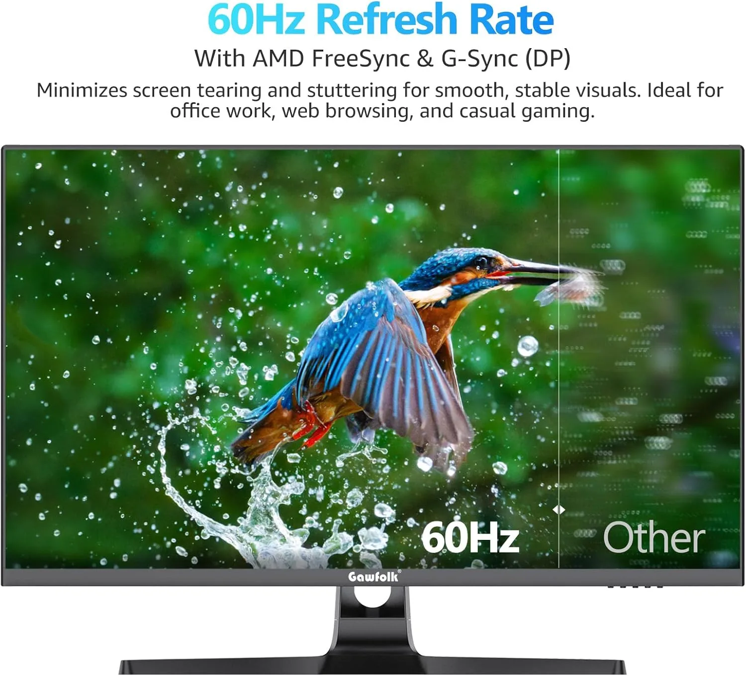 Gawfolk 32 Inch 4K Curved Monitor 60Hz, UHD PC Monitor Built-in Speakers