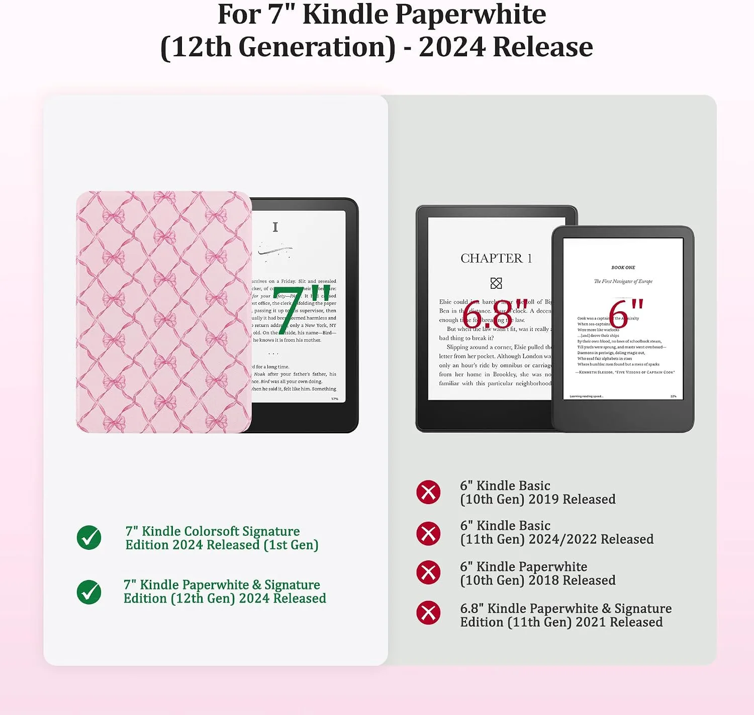 SESENSE Magnetic Case for 7'' Kindle Paperwhite 12th Gen 2024 & Colorsoft