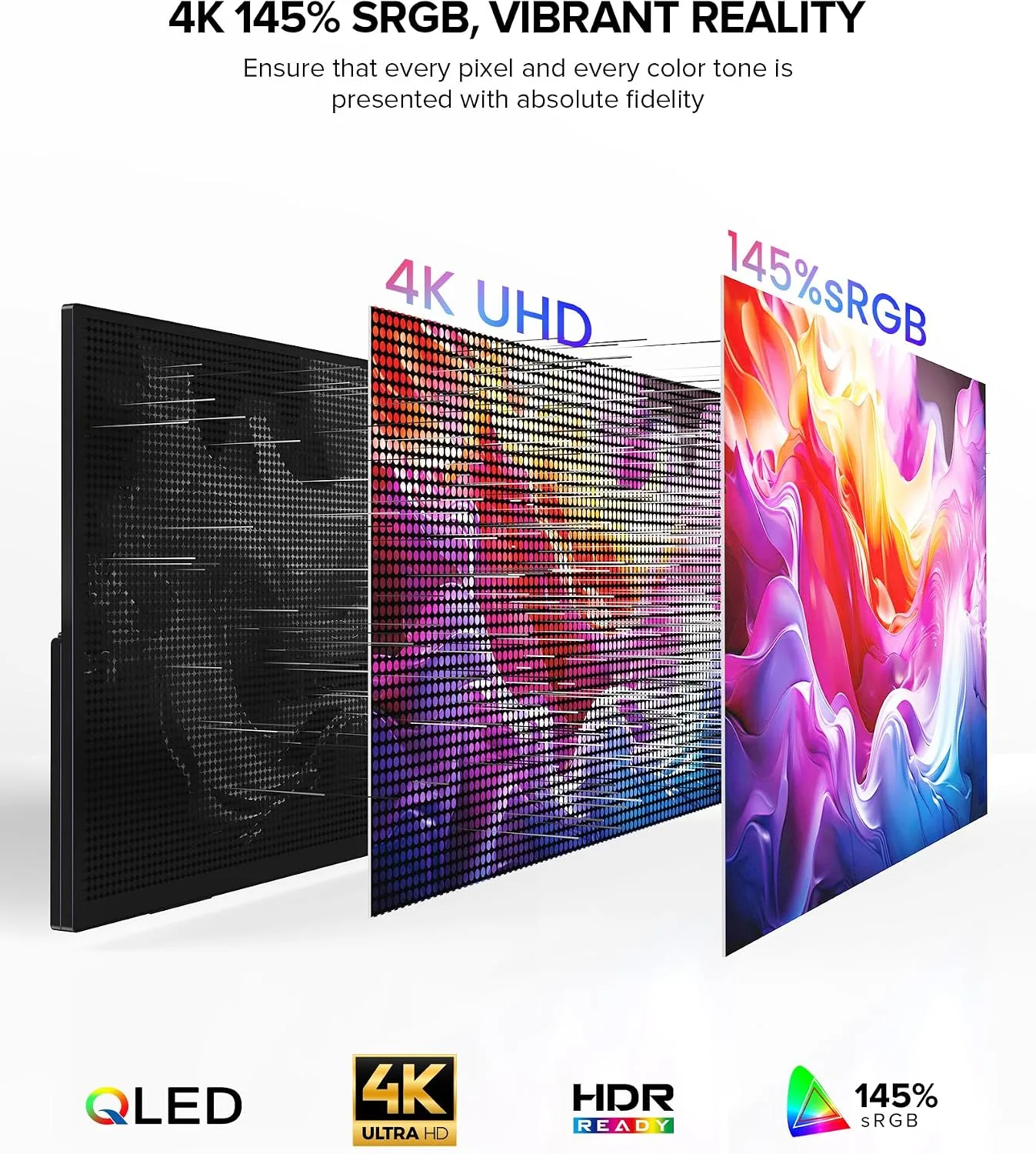 UPERFECT Portable Monitor 4K 60Hz 18.5", 145% sRGB QLED Laptop Monitor