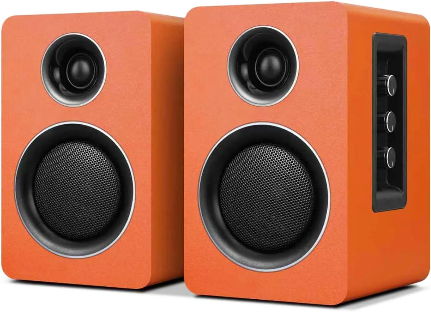 Computer Speakers, Bluetooth 5.3, USB-C, AUX/RCA, 3.5-Inch Woofer, Orange