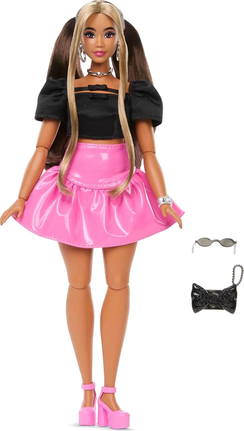 Barbie Deluxe Style Doll #16 in Pink Vinyl Barbiecore Skirt