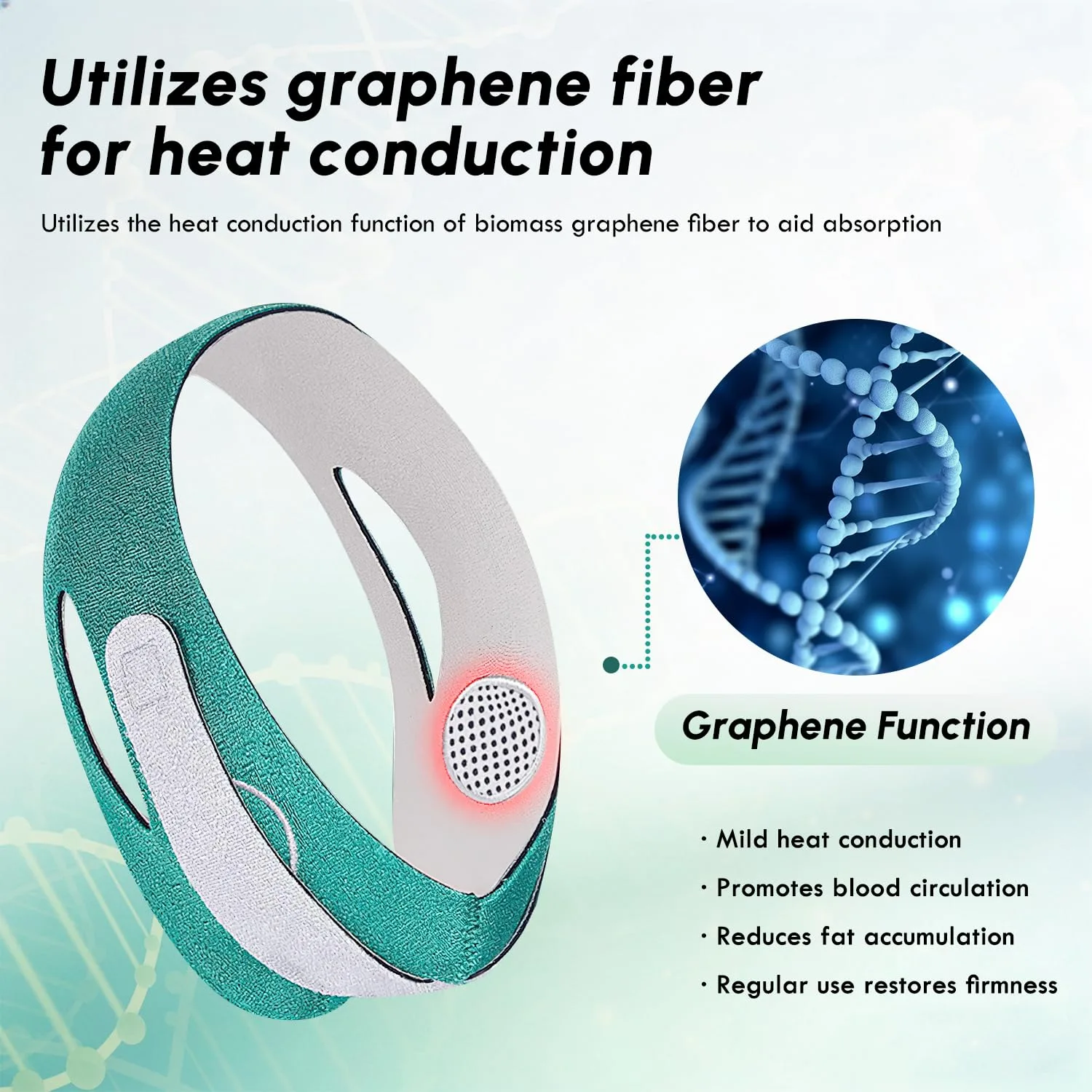 Graphene V Line Lifting Mask, Skin-Friendly & Breathable Double Chin Reducer, Adjustable Chin Strap for Sleeping with Highly Elastic Fabric, Chin Lifting Mask for Women Man