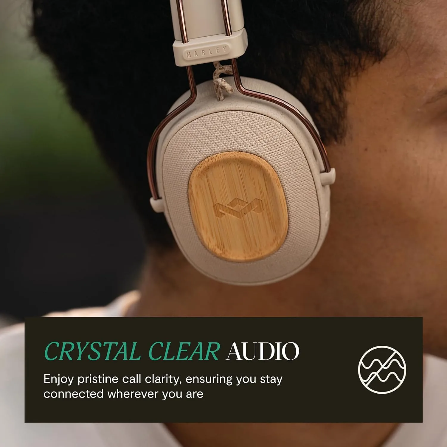House of Marley Positive Vibration Riddim On-Ear Headphones, 50-Hour Playtime, Quick Charge, Crystal Clear Calls, Sustainable Bamboo (Cream)