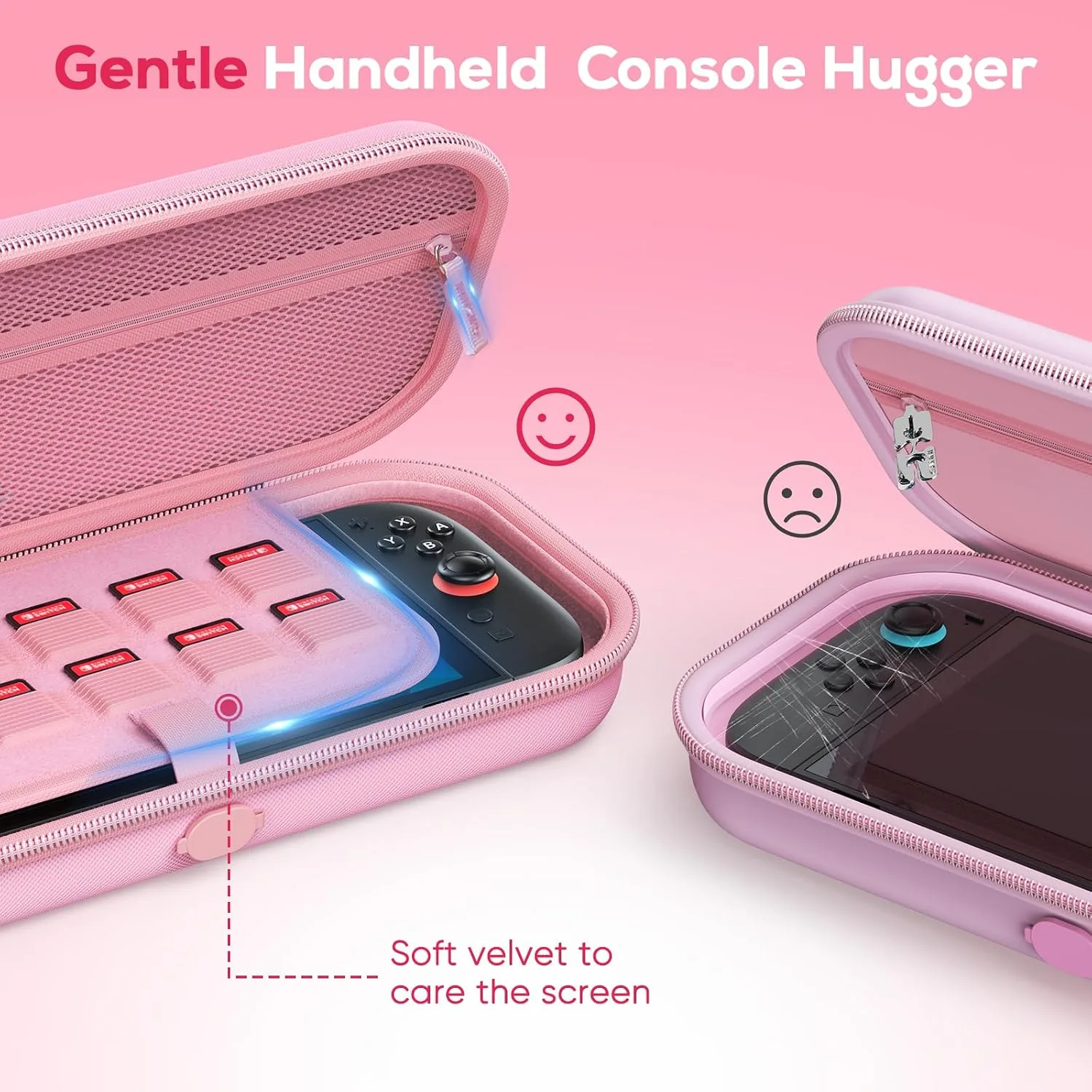 Auarte [Charge Inside Carrying Case for Switch 2 Console (2025)/OLED-Pink