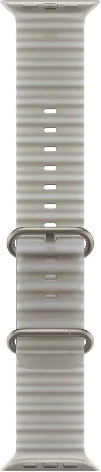 Apple Watch Band - Ocean Band - 49mm - Translucent Black - Natural Titanium