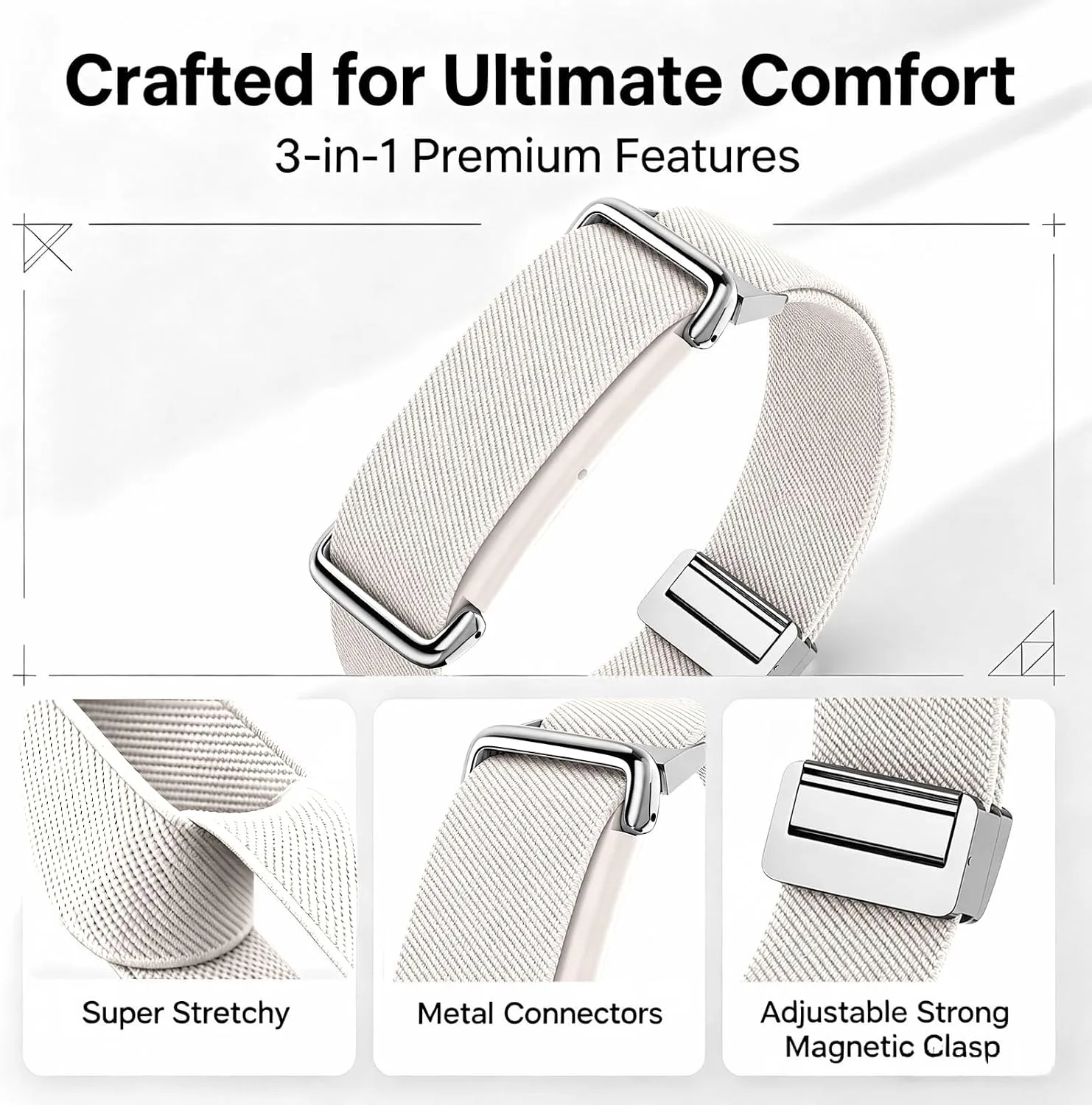 Magnetic Sport Nylon Band Compatible with Google Fitbit Air Active Band