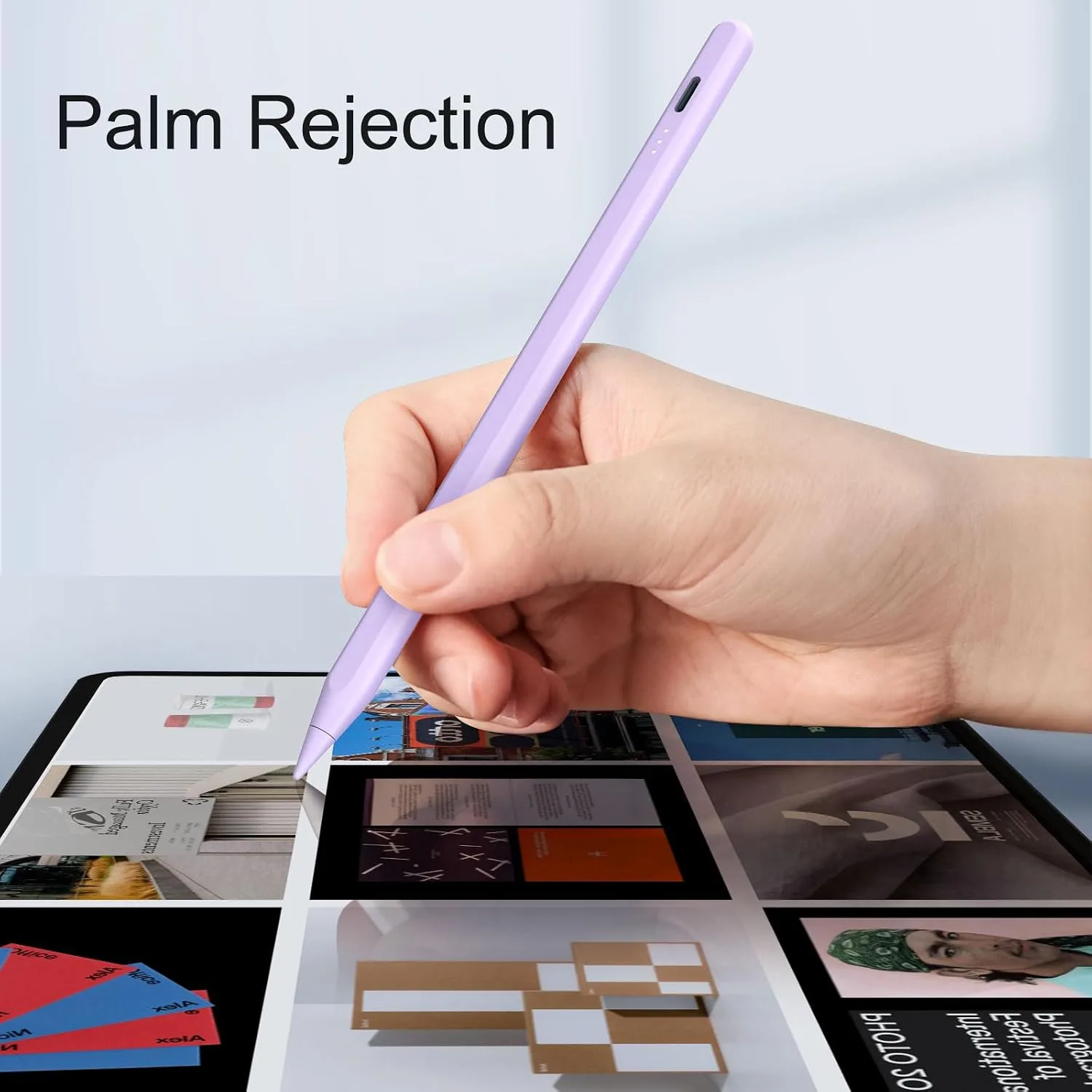 Stylus Pen for iPad, 13 mins Fast Charge for Apple iPad Pencil with Palm Rejection, Compatible with 2018-2025 iPad Air 3/4/5/6, iPad mini 5/6, iPad 6/7/8/9/10, iPad Pro 11"/12.9"/13" (Purple)