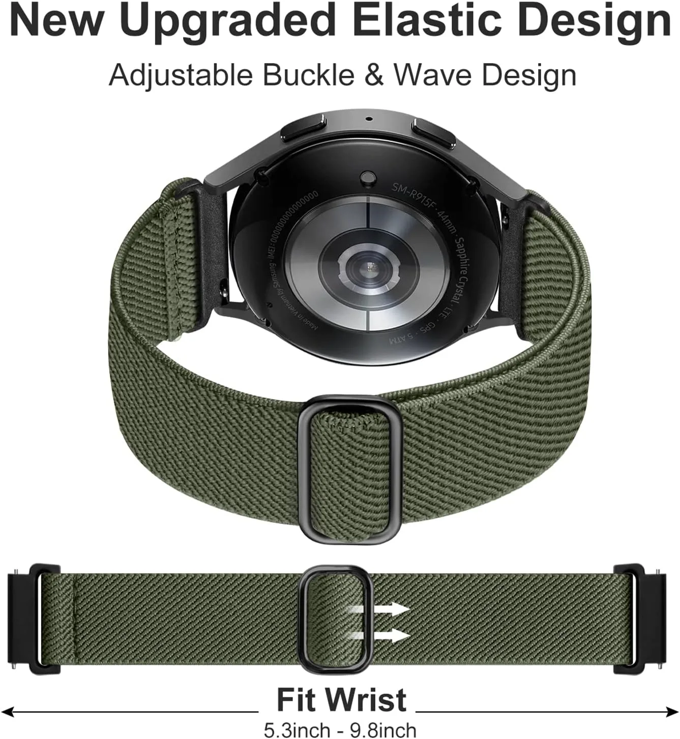 Lerobo Elastic Bands Compatible with Samsung Galaxy Watch 7 6 5 4 40mm 44mm/for Galaxy Watch 6 Classic Band 43mm 47mm/Watch 4 Classic Band 42mm 46mm/5 Pro/Active 2,3 Pack Adjustable Nylon Sport Band