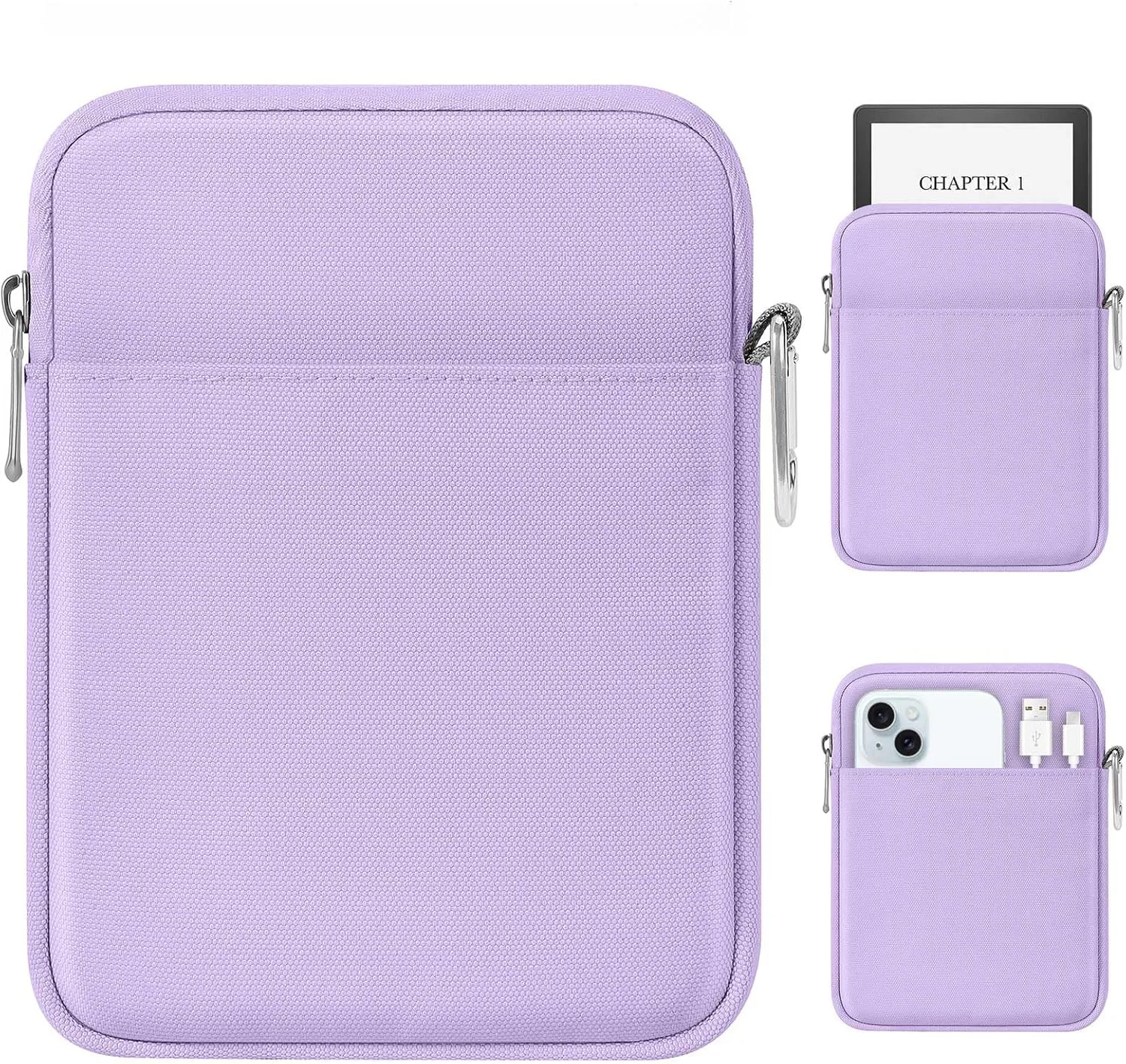 Estuche acolchado para lector electrónico MoKo Lilac compatible 6-7 pulgadas