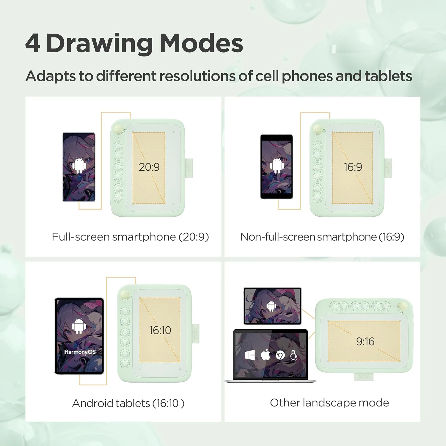 Drawing Tablet for Android Phone with 6 Hot Keys，UGEE Q6 6.5x4 inch Art Tablet with 8192Levels Battery-Free Stylus，Drawing Pad Compatible with Mac/Windows/Chrome for Drawing/Online Class/Office Notes