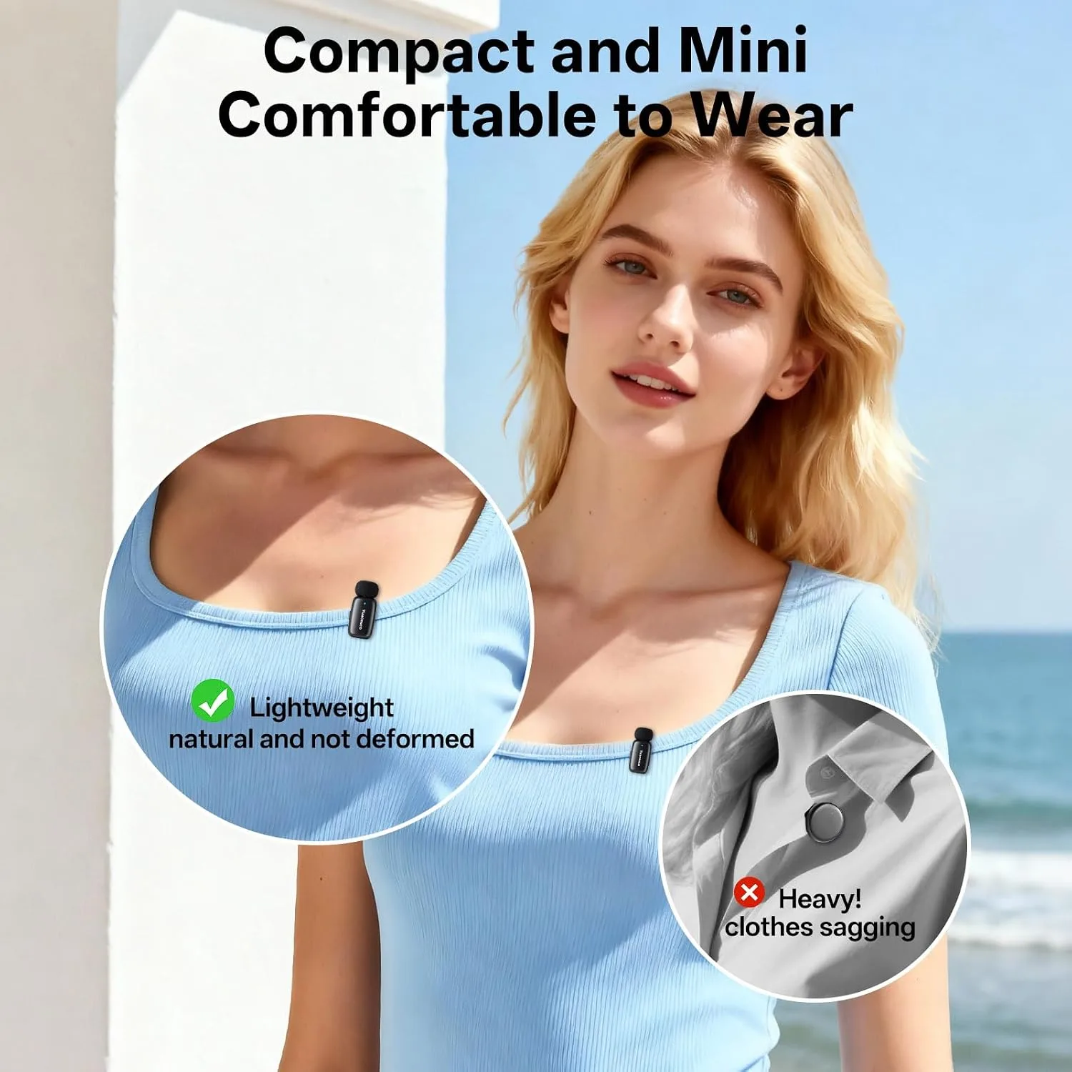 2 Sets Mini Wireless Microphone for iPhone ipad Android