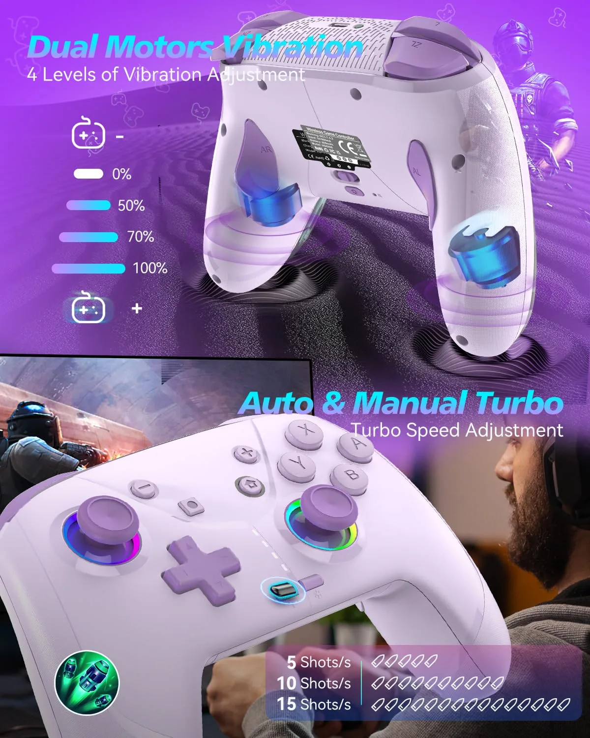 GMBACK Wireless Switch 2 Pro Controller with Home Wake Up & Loop Macro