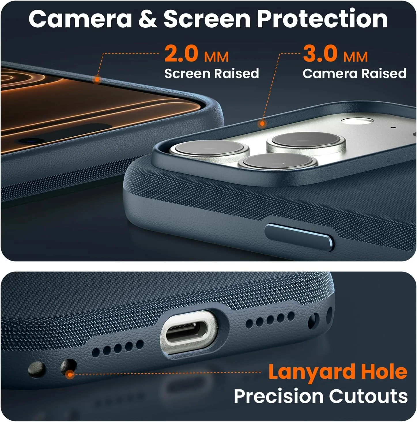 Mkeke for iPhone 18 Pro Case Techwoven Blue