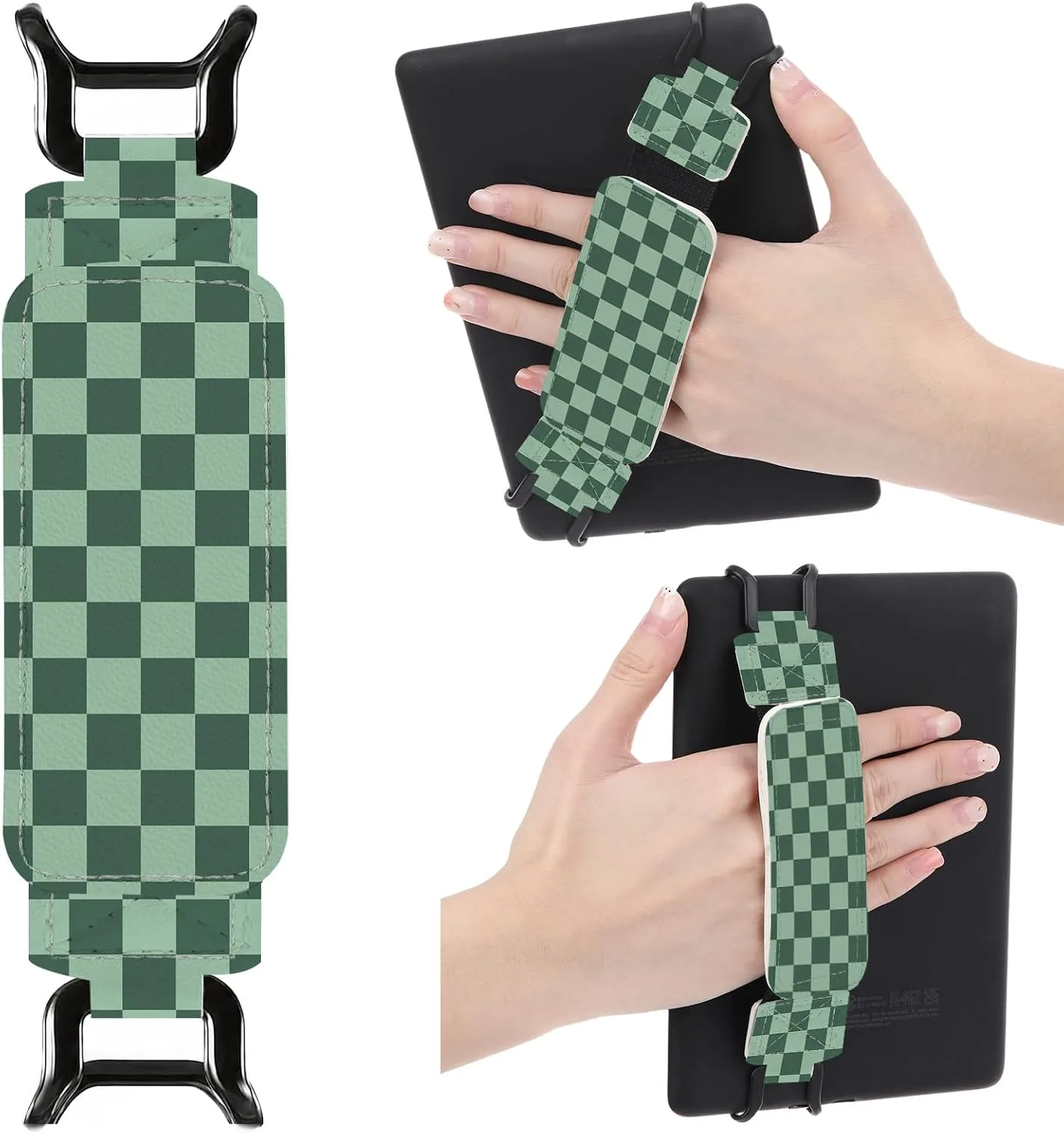 Hand Strap for Kindle Green Checkered