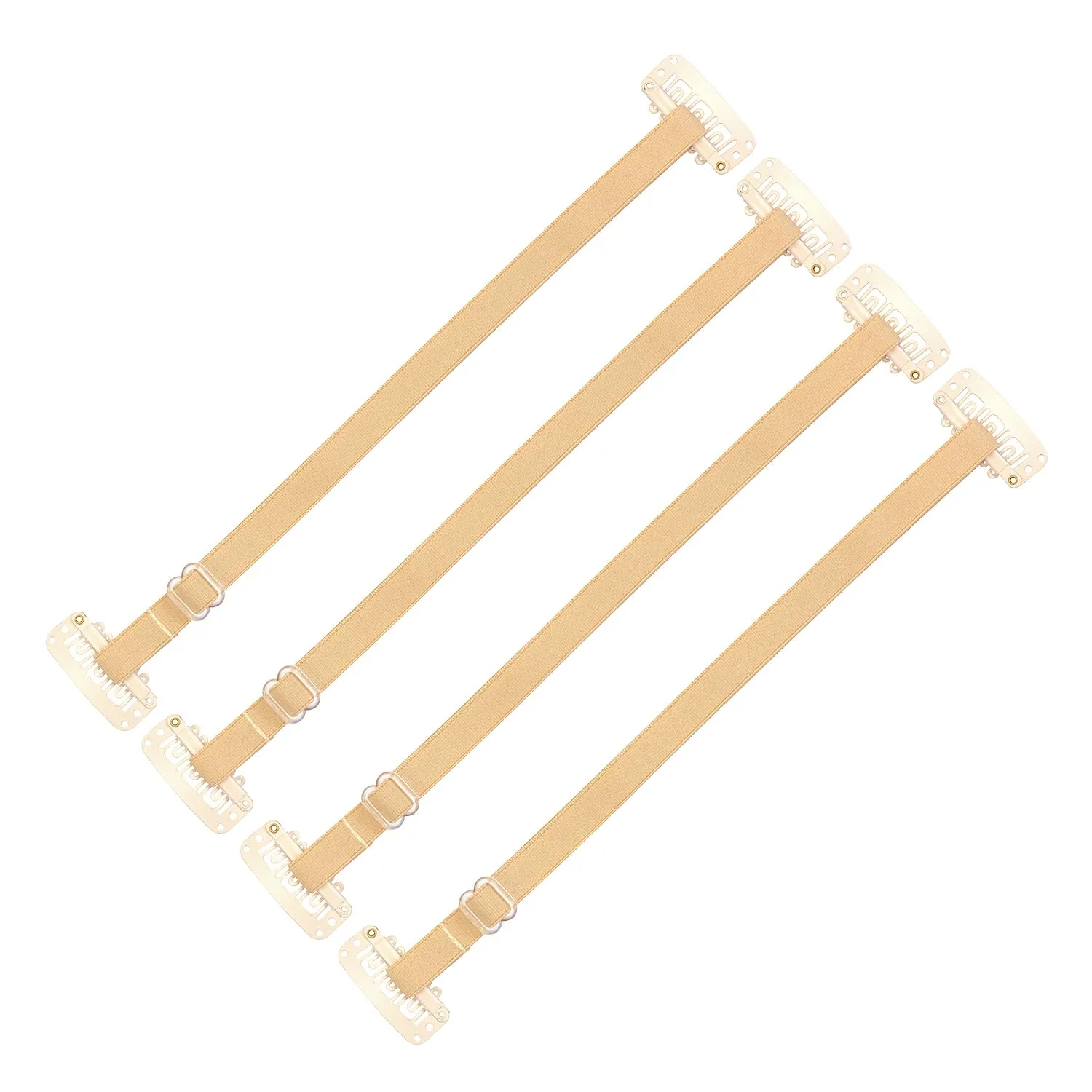 4 Pcs Facelift Bands with Clips Invisible Face Stretching Lifting Strap Adjustable Elastic Band Face Slimming Band (24cm Blonde Single Bands)
