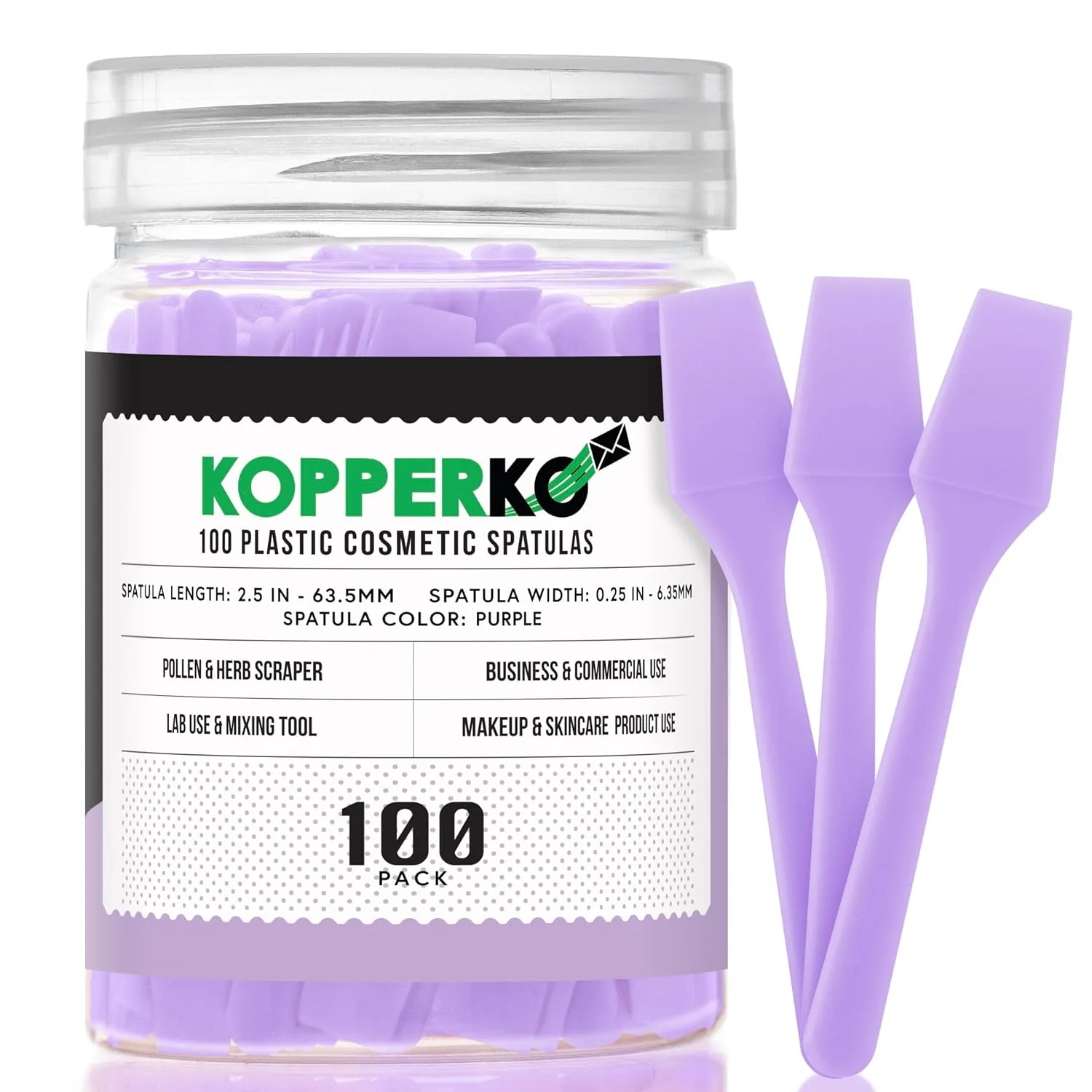 Kopperko Mini Face Spatula, 2.5 Inch, 100 Pack, Purple