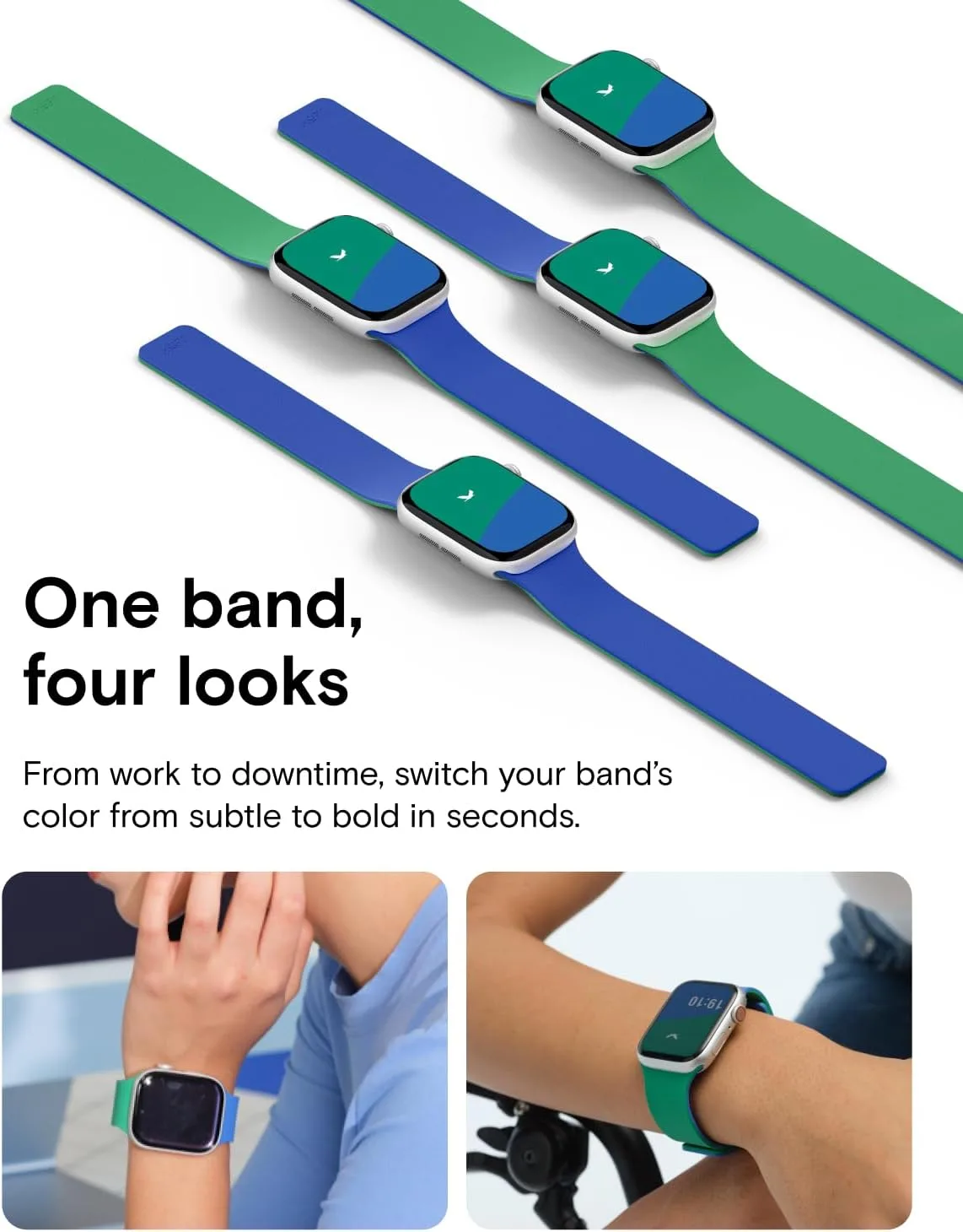 MOFT Snap Duo Watch Bands, Duo-Color Watch Band for Women &Men Daily Wear