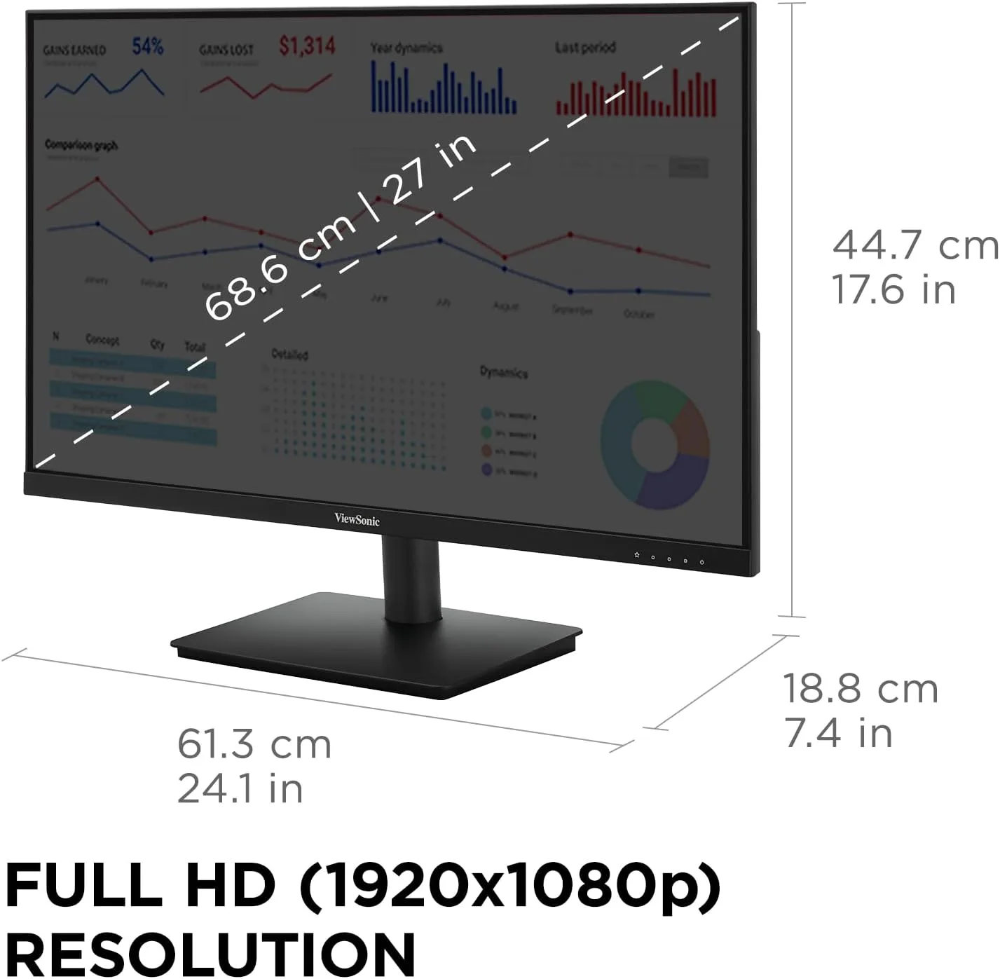 ViewSonic VS2747-H 27 Inch 1080p Computer Monitor, IPS 100Hz Display
