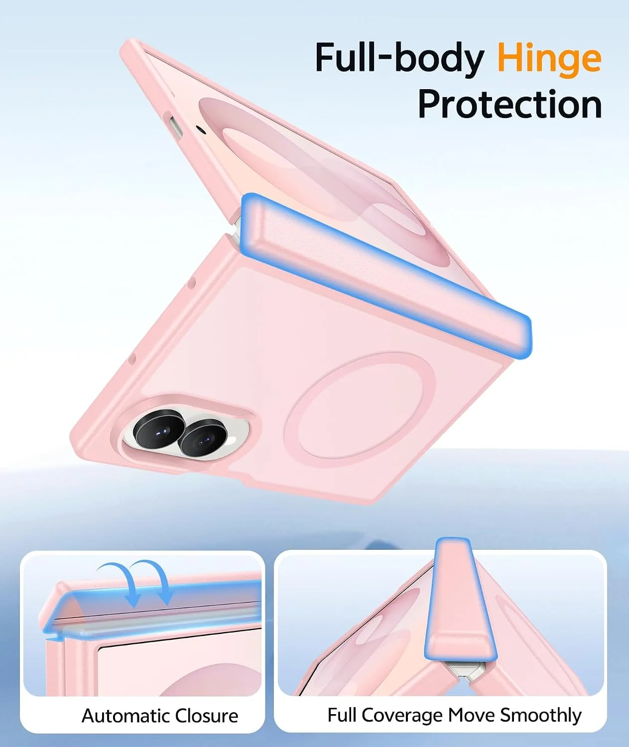 FNTCASE for Samsung Galaxy Z Fold 8 Case Fit for MagSafe Light Pink