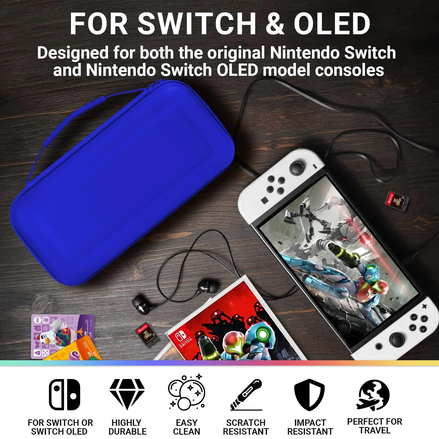 Orzly Carrying case for Switch Switch Console 1st Gen Consoles - Midnight Blue Protective Hard Portable Travel caseGIFT BOXED