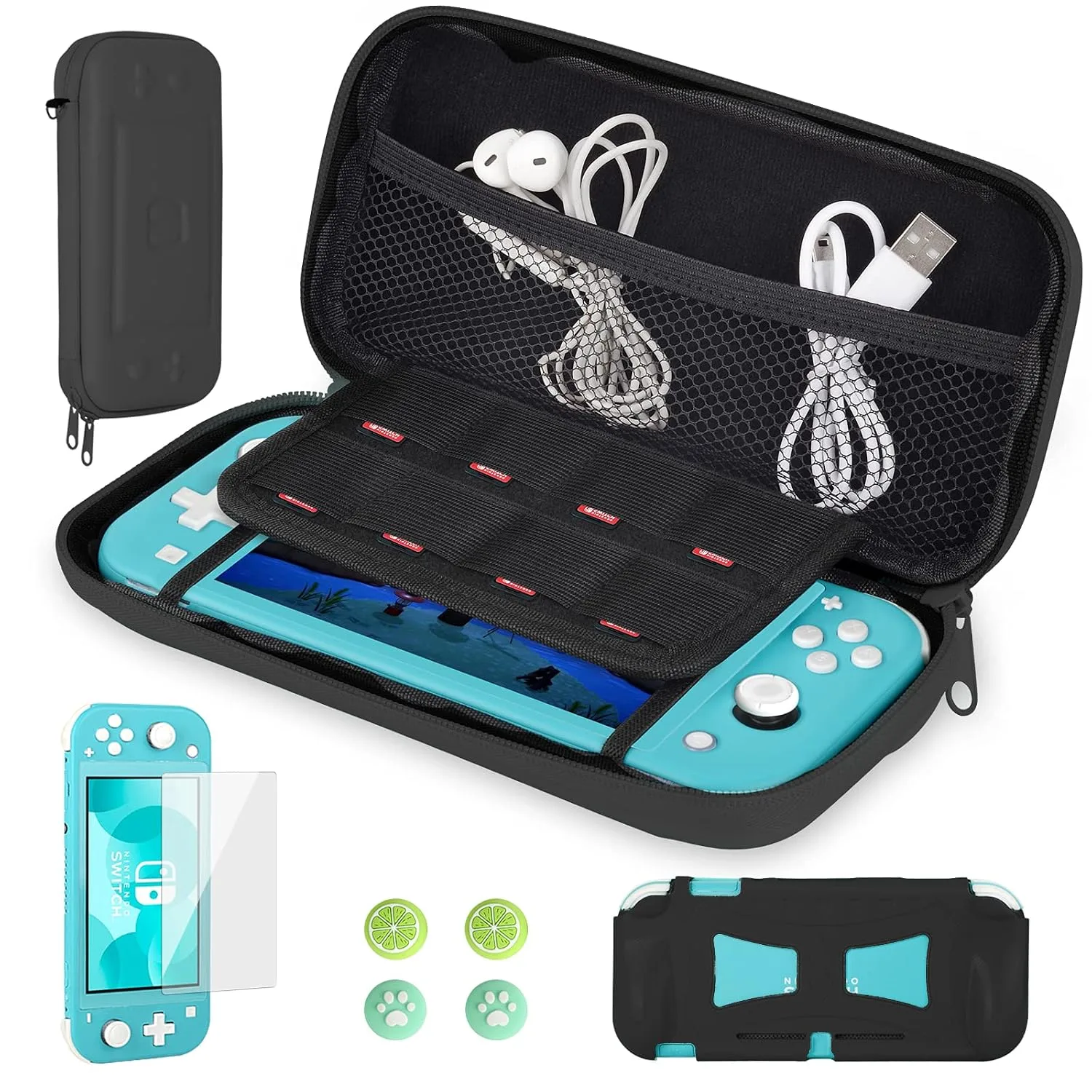 CoBak Carrying Case for Nintendo Switch Lite with 1 Screen Protector