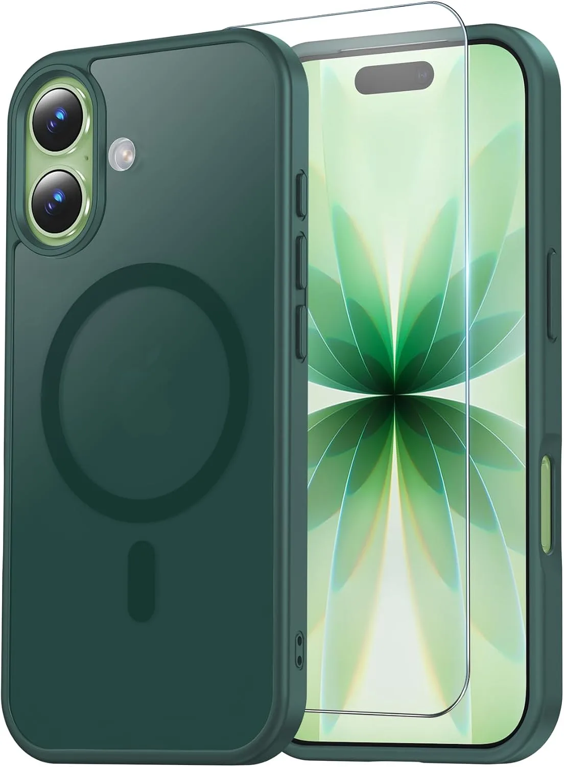 Temdan for iPhone 17 Case with Screen Protector Forest Green