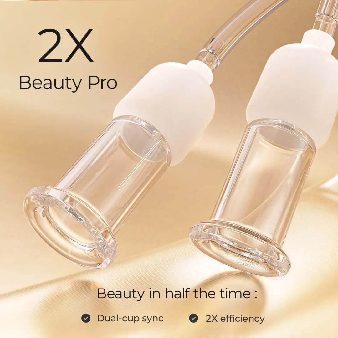 6Pcs Electric Facial Cupping Therapy Set Glass, 3 in 1 Gua Sha Facial Tools Face Cupping Massage for Eye Neck Skin Care, 3 Size Vacuum Suction Cups for Cellulite, Puffiness Reduction