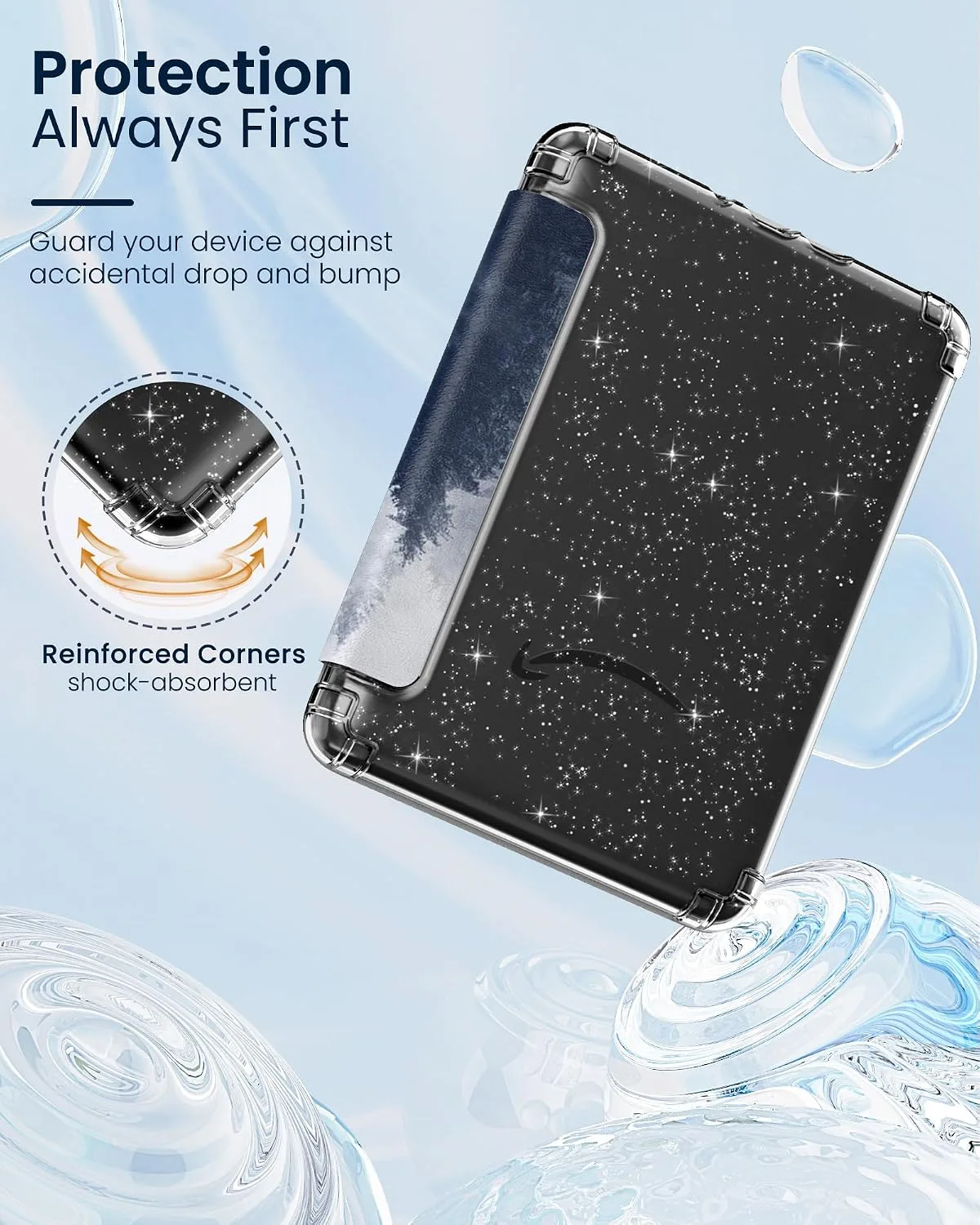 MoKo Case for 7" Kindle Paperwhite 12th Gen & Colorsoft 2024, Gray Forest