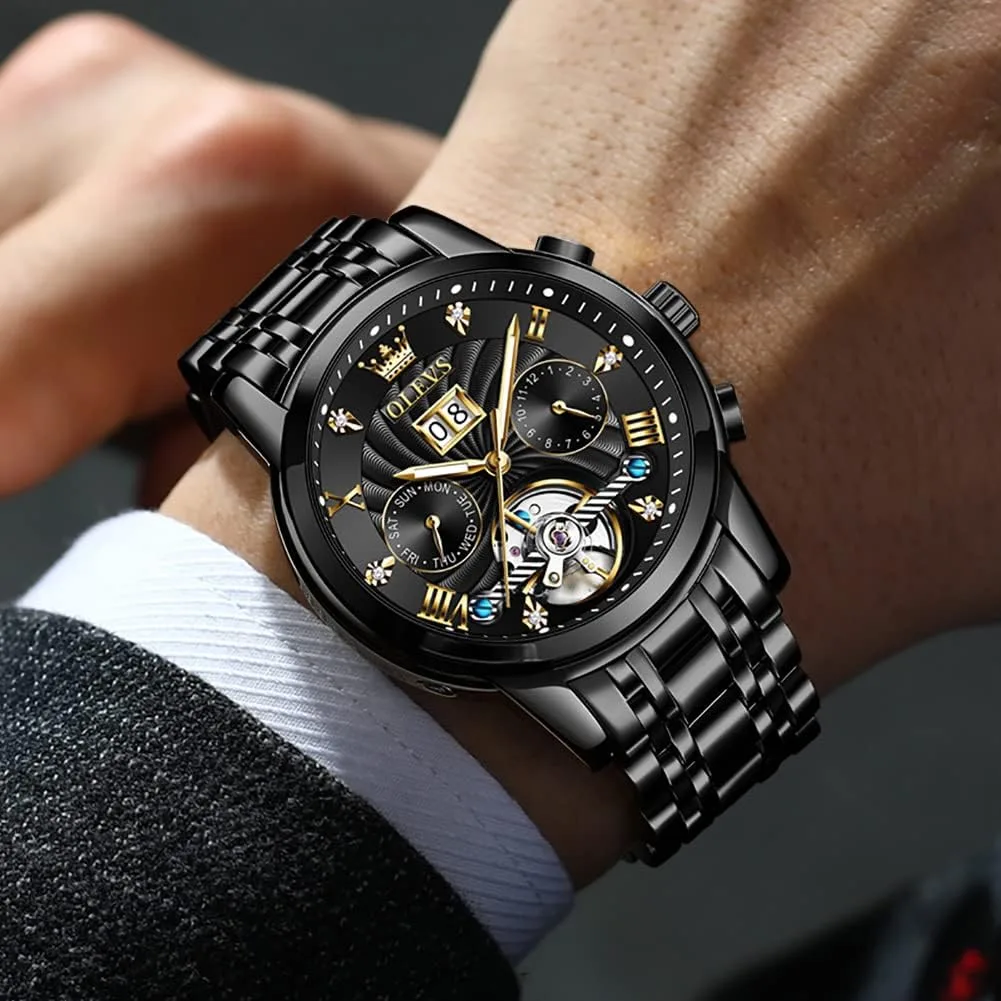 OLEVS Automatic Gold Watches for Men Luxury Classic Stainless Steel