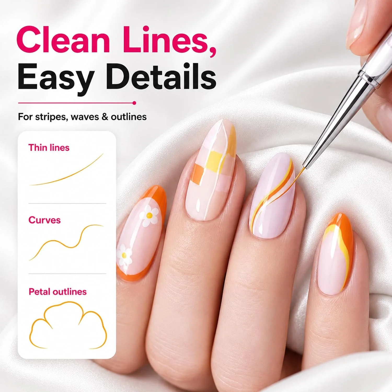 Beetles Nail Art Brushes 8pcs – Crystal Nail Art Tools Double-headed