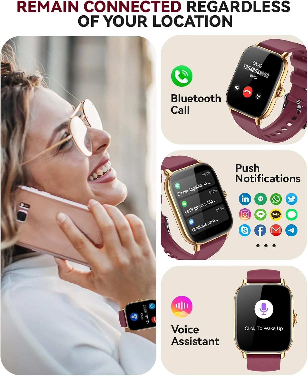 Smart Watch for Women Men- Answer/Make Call, 2025 IP68 Waterproof Fitness Step Sleep Tracker Watch with Monitor Activity Counter Smartwatch for Andriod iPhone iOS Samsung Compatible
