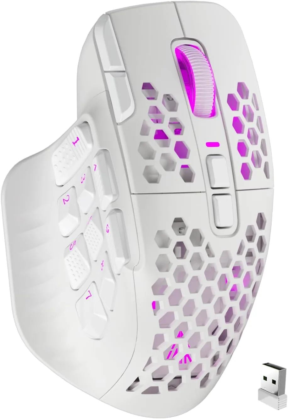 SOLAKAKA SM809 Pro Gaming Mouse with 9 Side Buttons,24000 DPI RGB Mouse for Gamer,16 Programmable Macros MMO Mouse