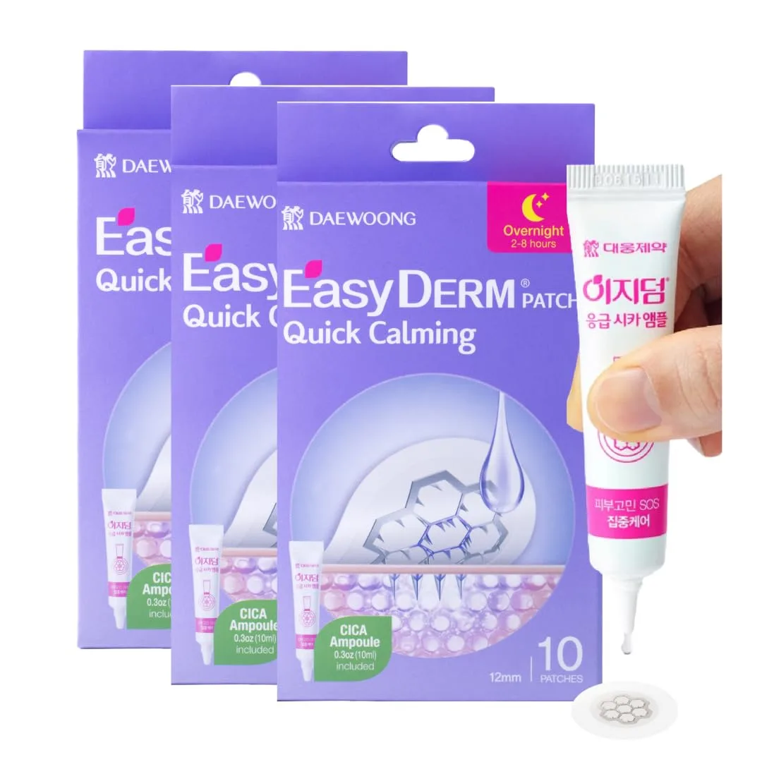 EasyDerm Quick(10ea) & Beauty(42ea) Pimple Patch Duo & Mini Cica Ampoule