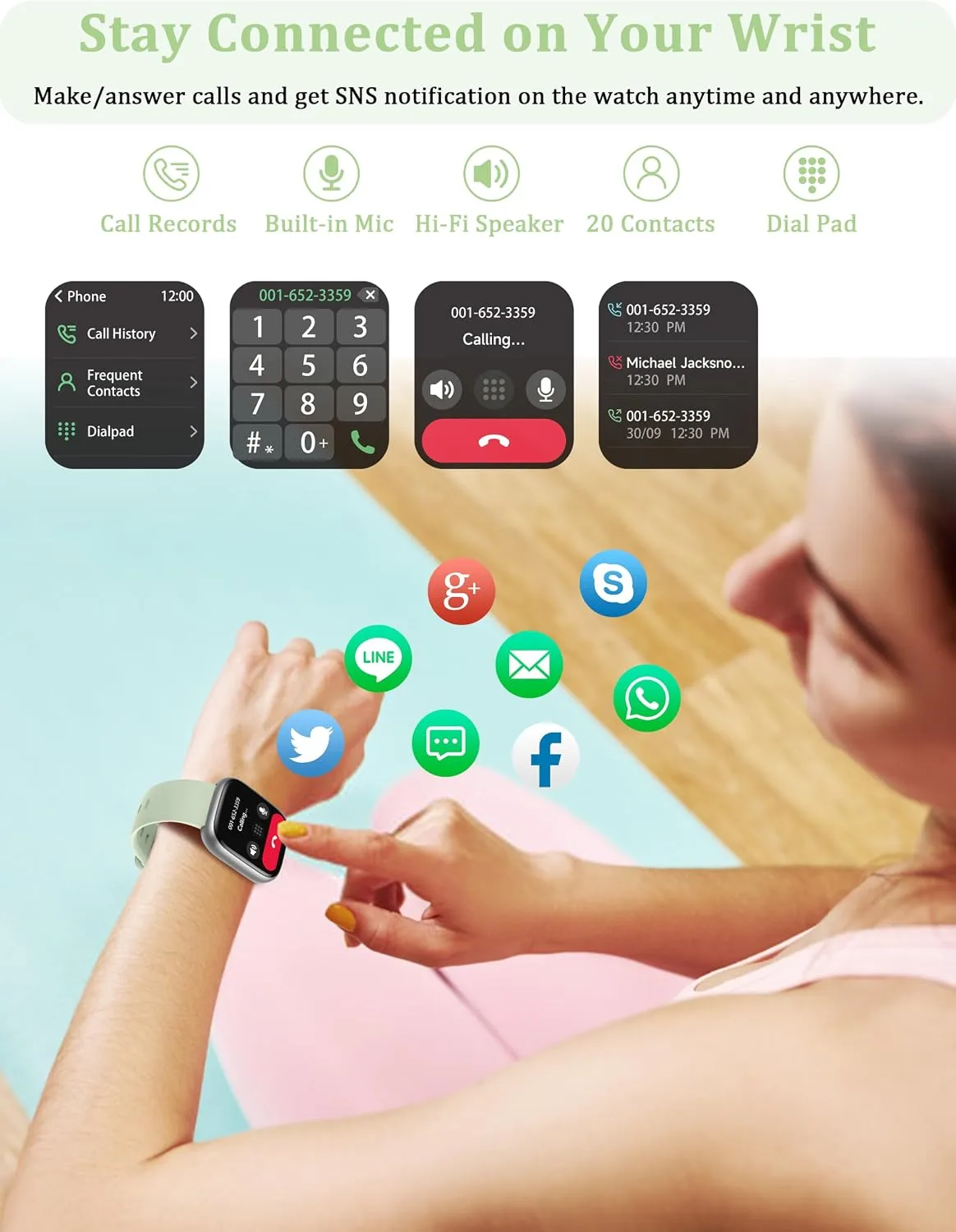 LODIMEKE Smart Watch, Alexa Built-in, Answer/Make Calls 44mm Smartwatch Women Men, 1.83" Sports Watch IP68 Waterproof, Heart Rate Sleep Stress Monitor, Step Counter Watch for Android & iOS Phone