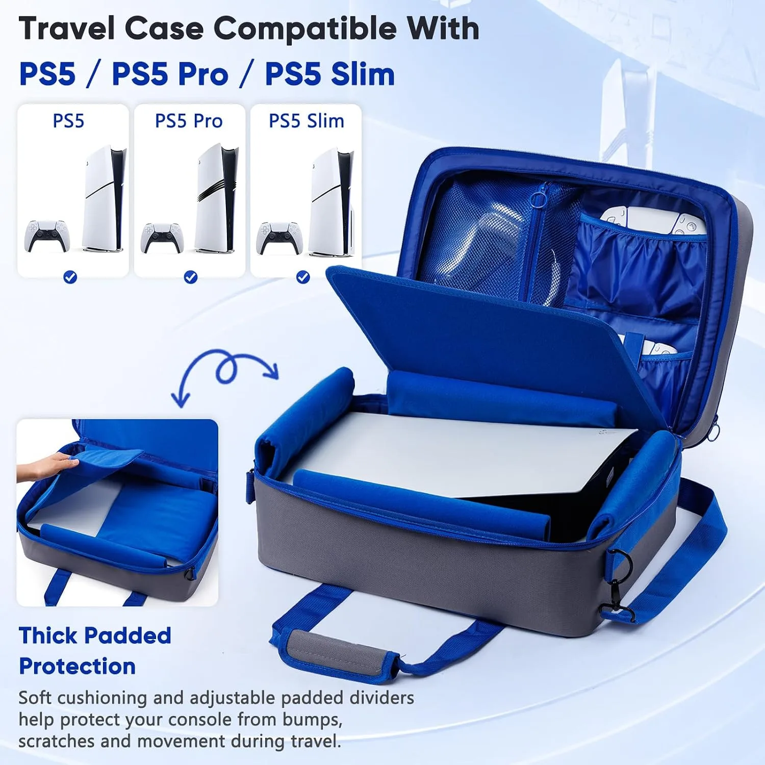 FRECOLSH Carrying Case Compatible with PS5, PS5Pro & PS5 Slim, Travel Bag