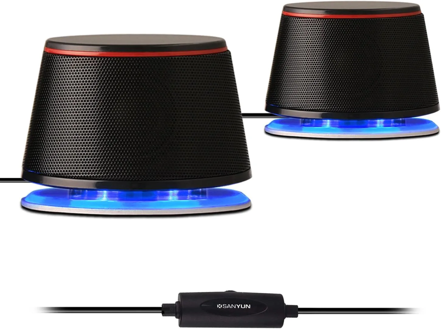 Parlantes para computadora Sanyun SW102 USB 2.0 Negro
