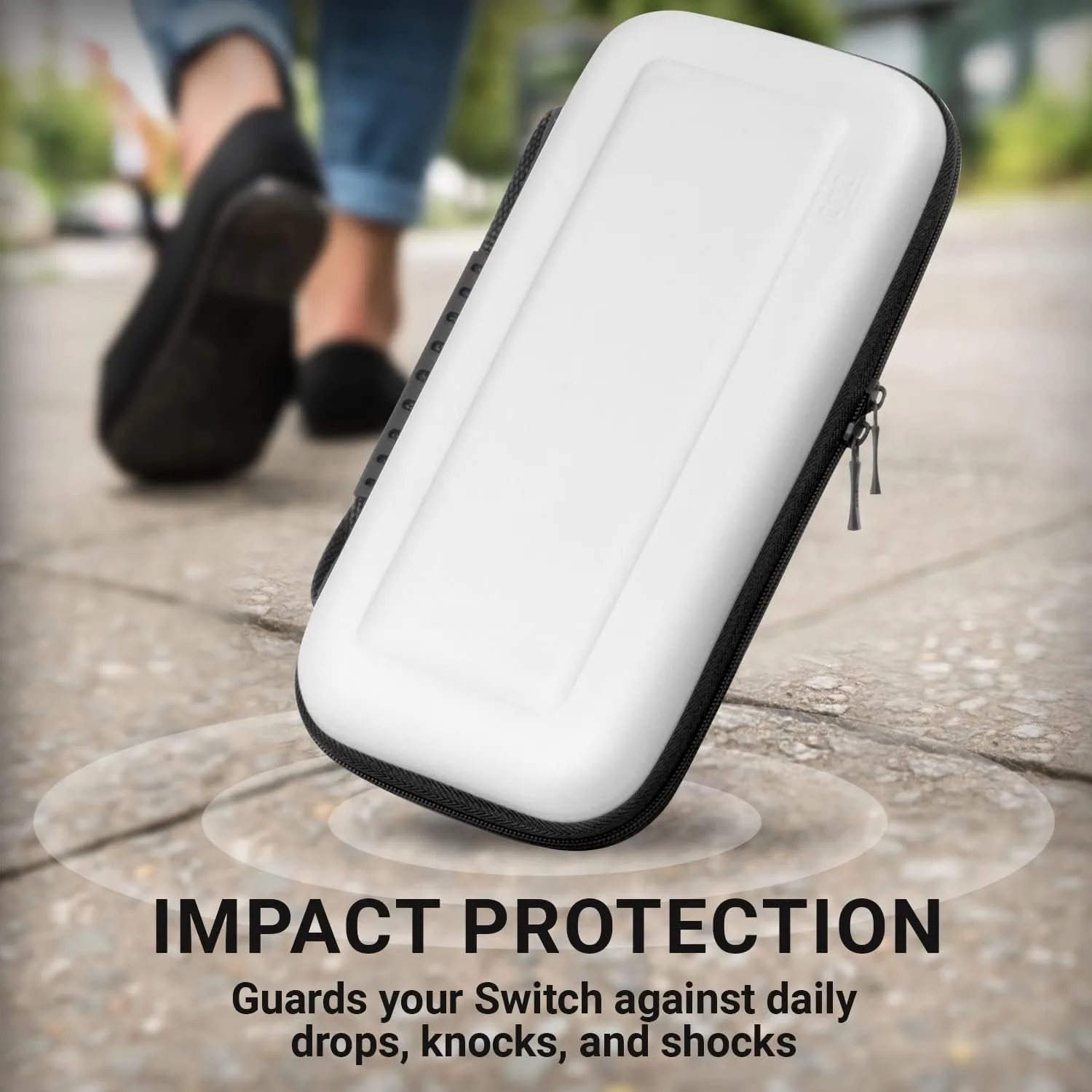 Orzly Carrying Case for Nintendo Switch OLED Console with Accessories and Game Storage Compartment - Easy Clean Case Gift Boxed