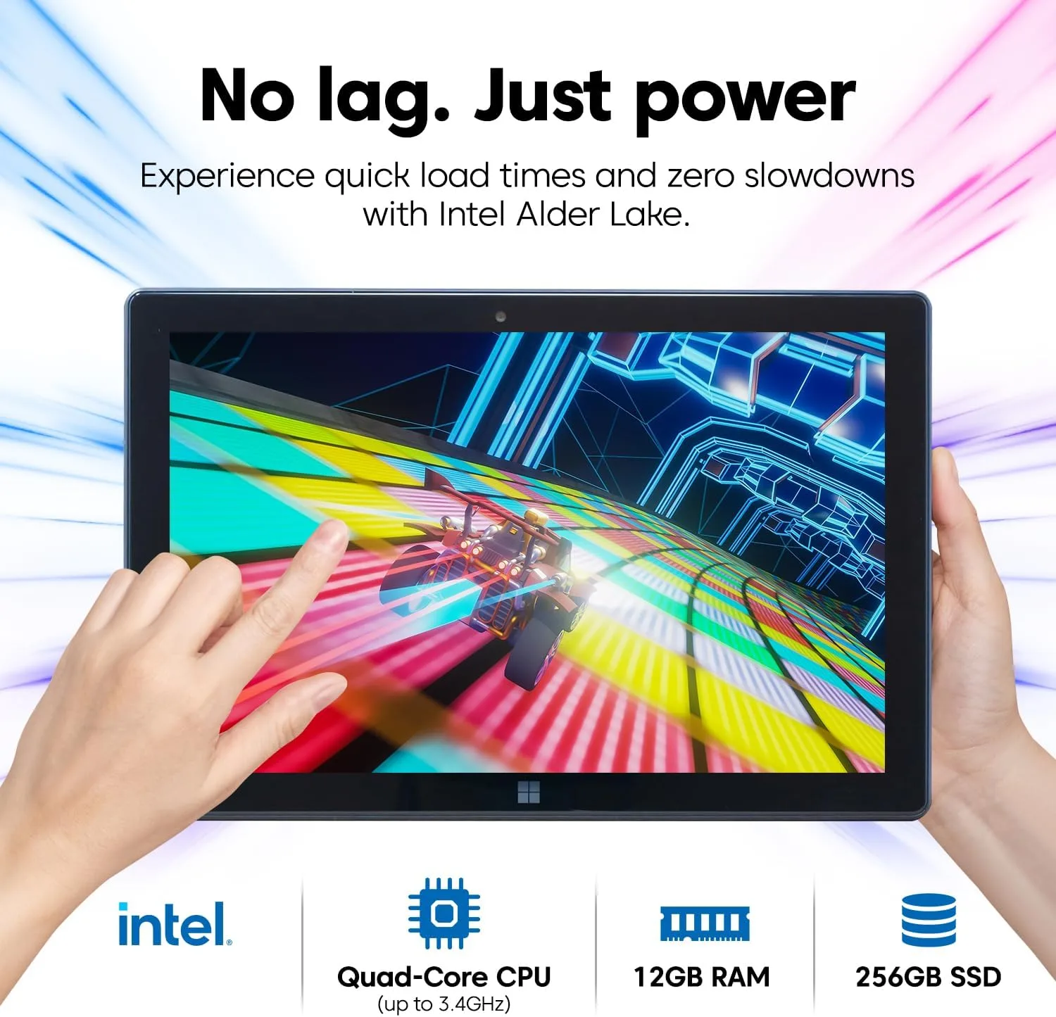 Fusion5 Built in USA 10.1” Windows 11 Tablet PC (March 2026 Release) - 12GB RAM, 256GB SSD, 13th Gen CPU, Full HD Windows Tablet Computer, USB C, HDMI - 2 Year Full Warranty with Accidental Damage