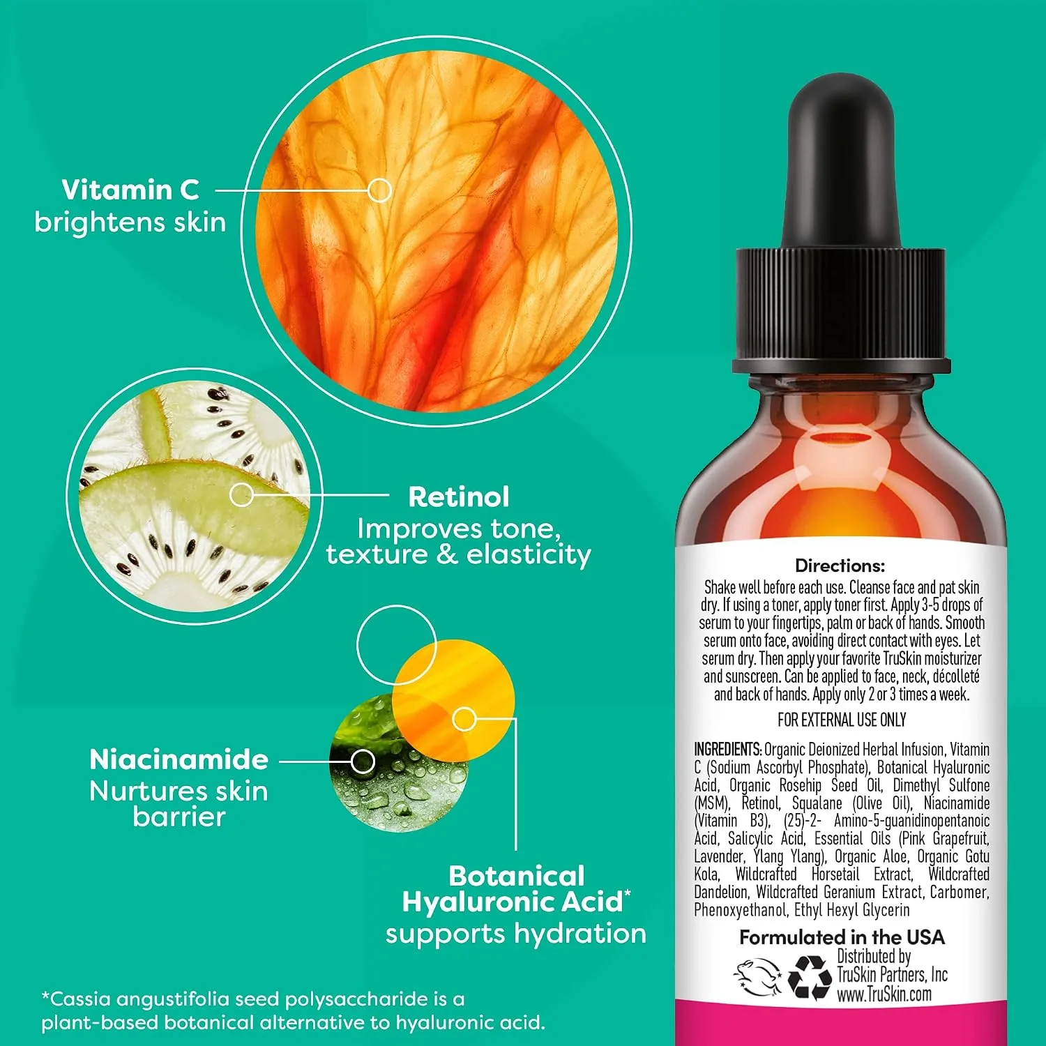 TruSkin Vitamin C+ Serum for Face with Retinol and Niacinamide - 1 fl oz