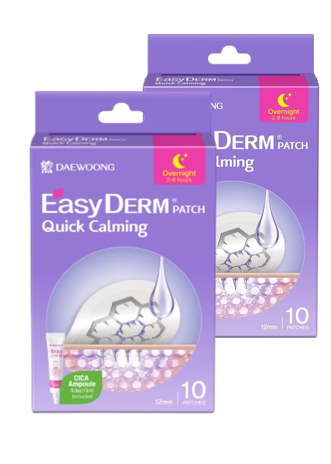 EasyDerm Quick(10ea) & Beauty(42ea) Pimple Patch Duo & Mini Cica Ampoule