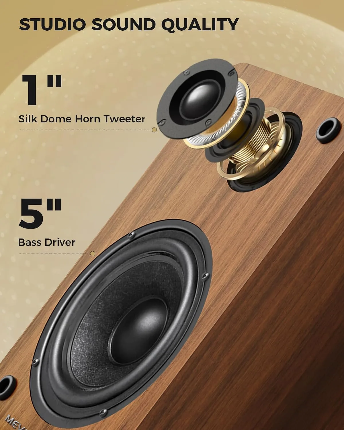 5-Inch Powered Bookshelf Speakers: PC Speakers for Record Player